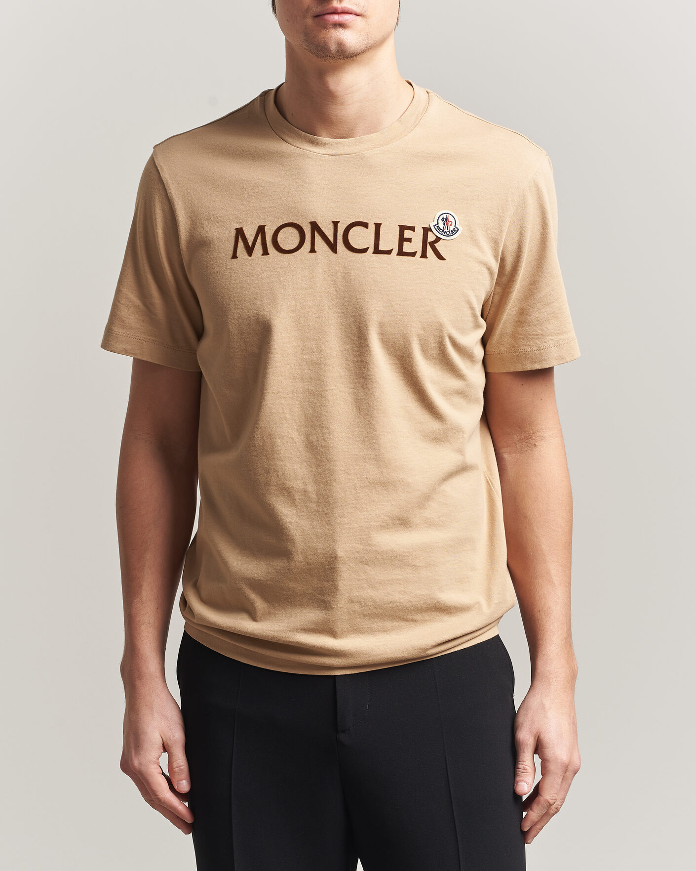 Mies | T-paidat | Moncler | Lettering Logo T-Shirt Beige