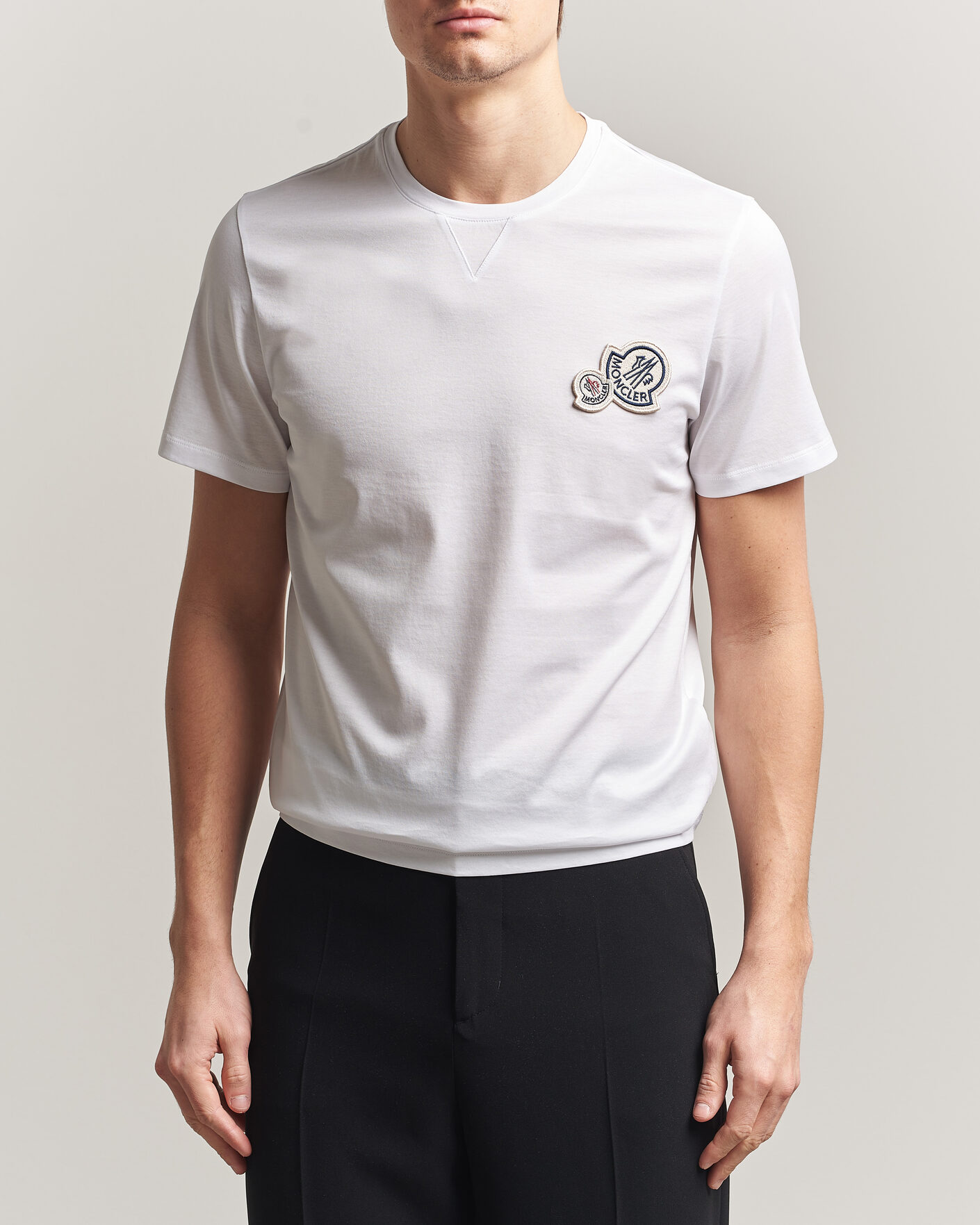 Mies | T-paidat | Moncler | Double Logo T-Shirt White