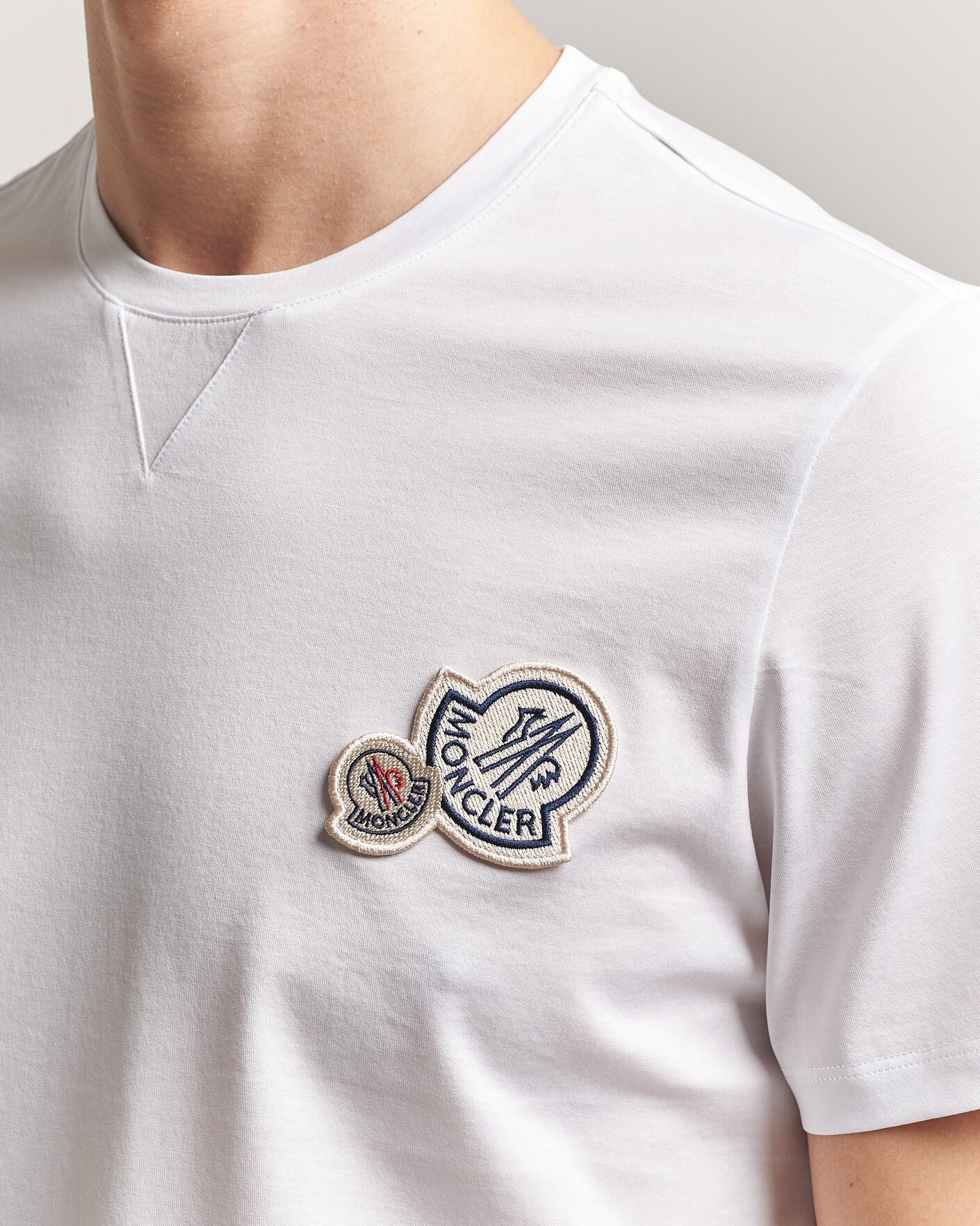 Mies | T-paidat | Moncler | Double Logo T-Shirt White