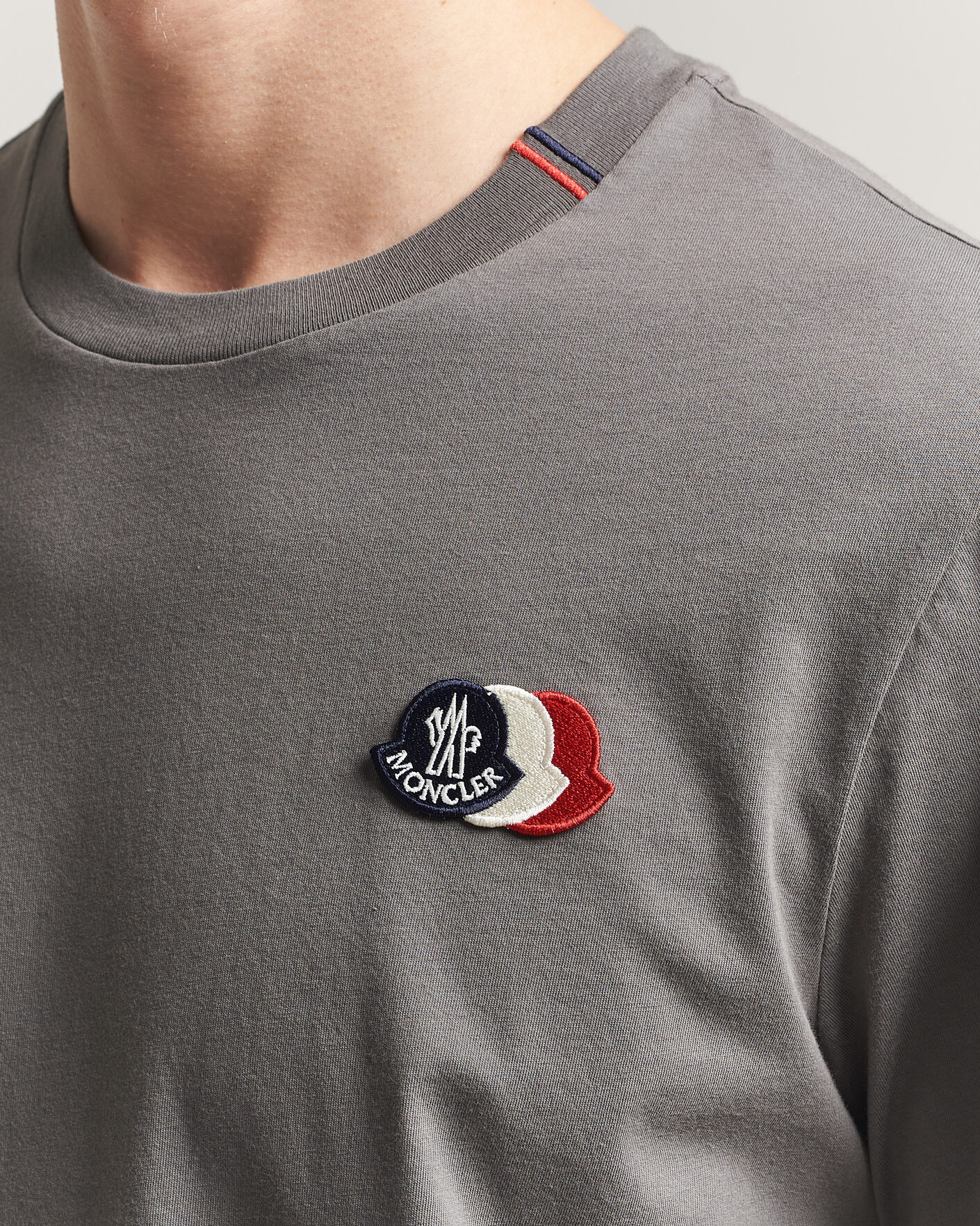 Mies | T-paidat | Moncler | Tricolore Logo T-Shirt Grey