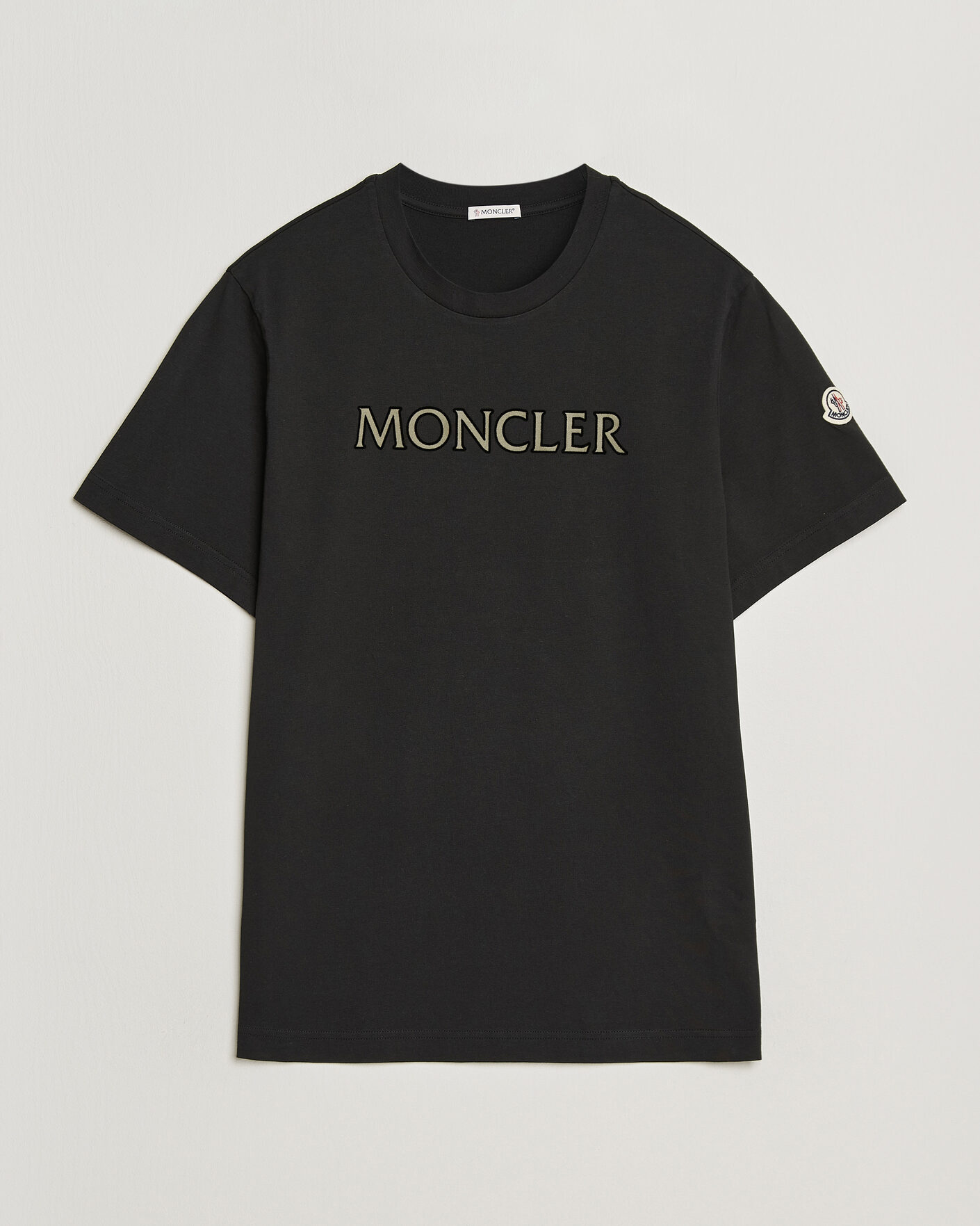 Mies | T-paidat | Moncler | Flock Print Logo T-Shirt Black