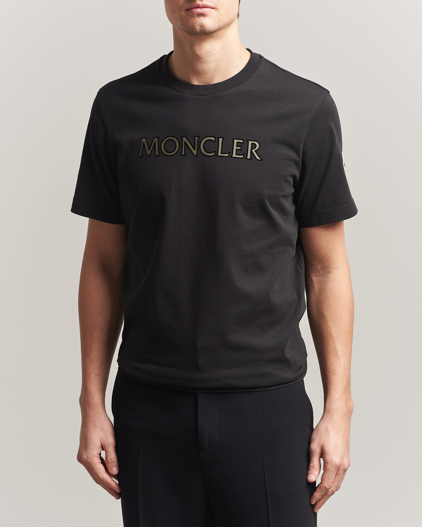 Mies | T-paidat | Moncler | Flock Print Logo T-Shirt Black