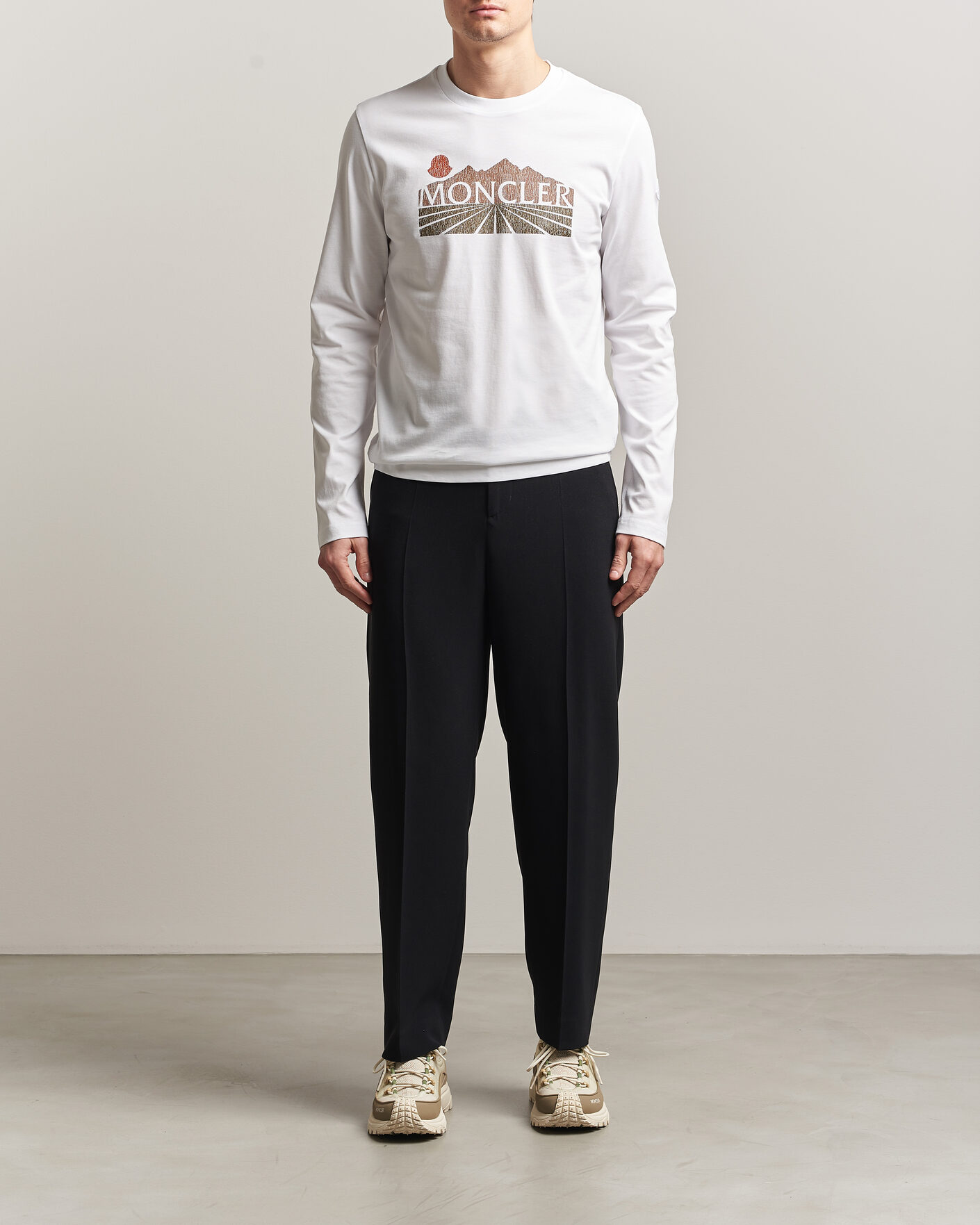 Mies | T-paidat | Moncler | Graphic Long Sleeve T-Shirt White