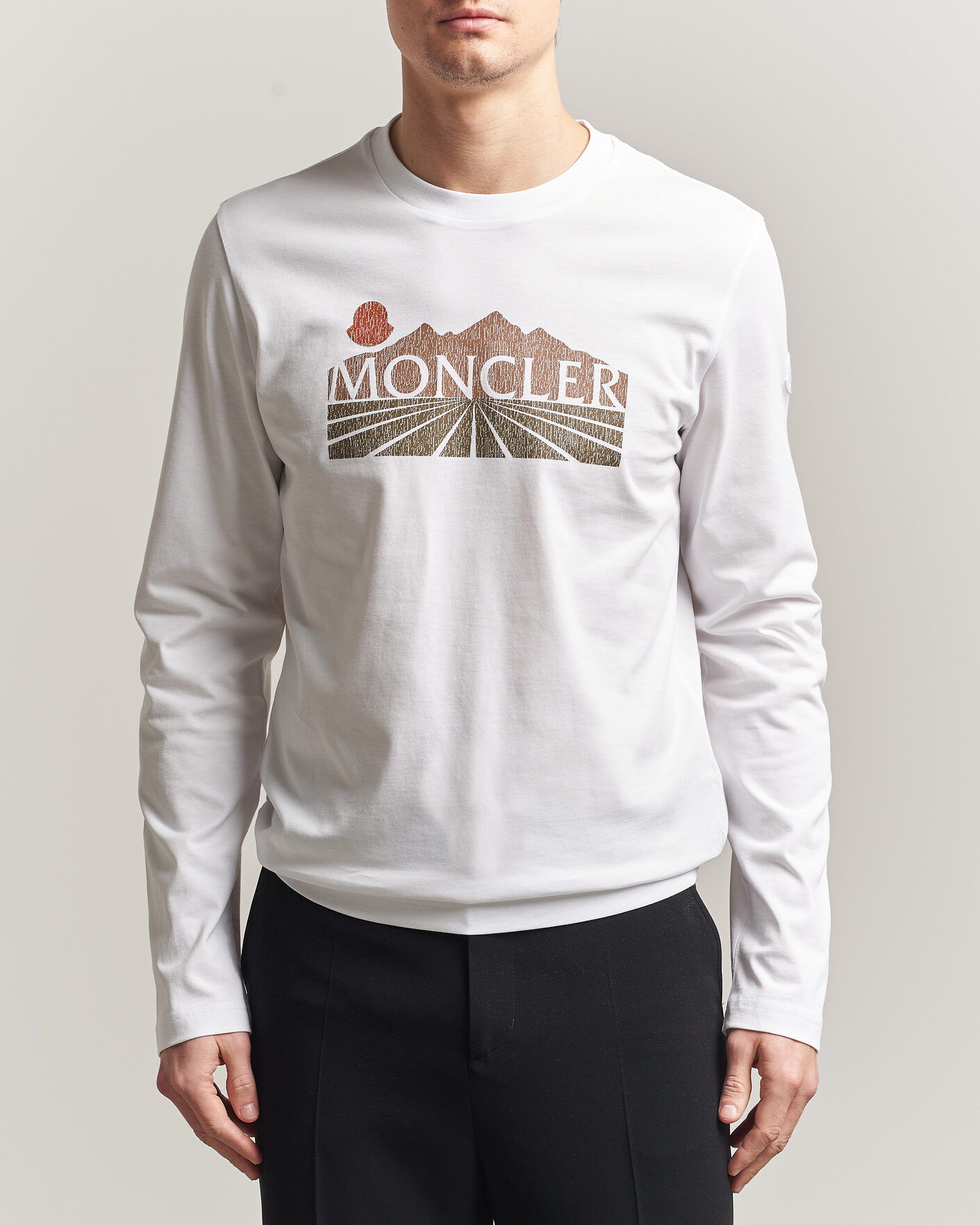 Mies | T-paidat | Moncler | Graphic Long Sleeve T-Shirt White
