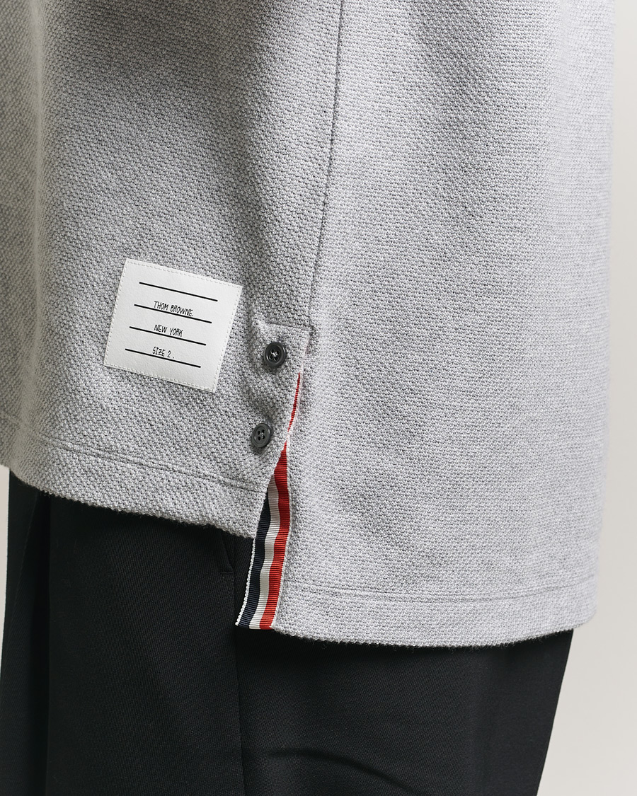 Mies | T-paidat | Thom Browne | Textured Pique 4 Bar T-Shirt Pale Grey