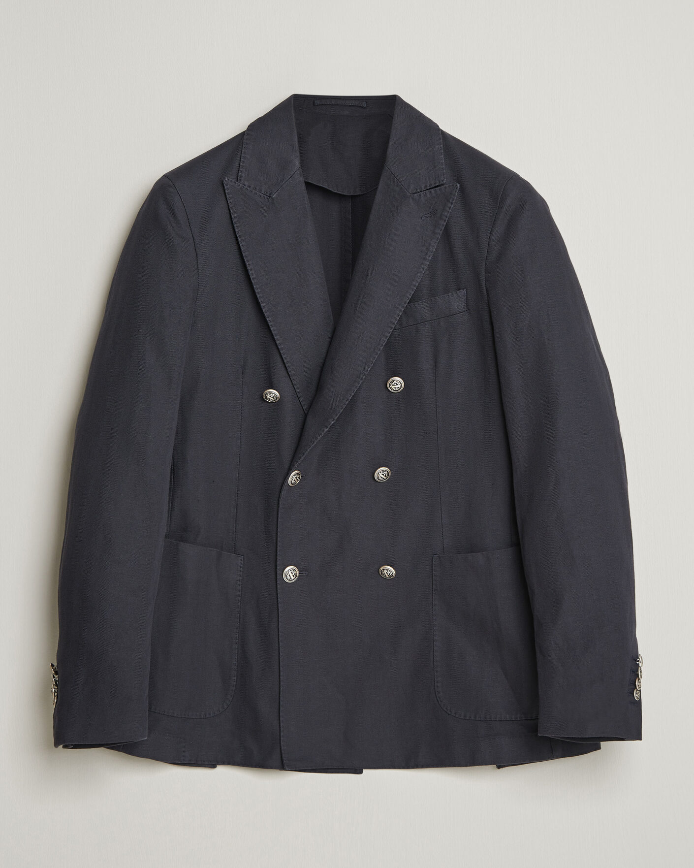 Mies | Pikkutakit | Morris | Cotton Herringbone Double Breasted Blazer Blue