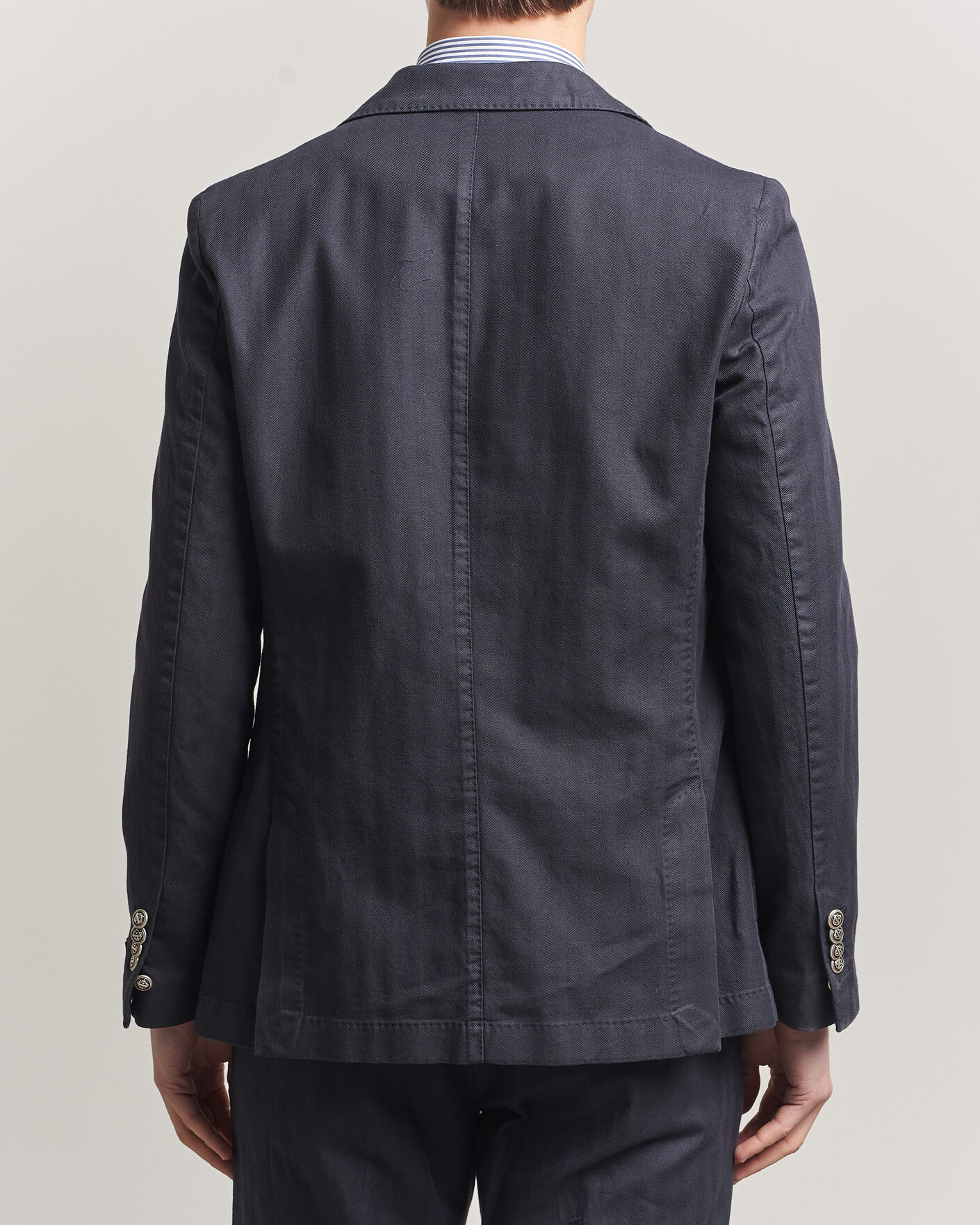 Mies | Pikkutakit | Morris | Cotton Herringbone Double Breasted Blazer Blue