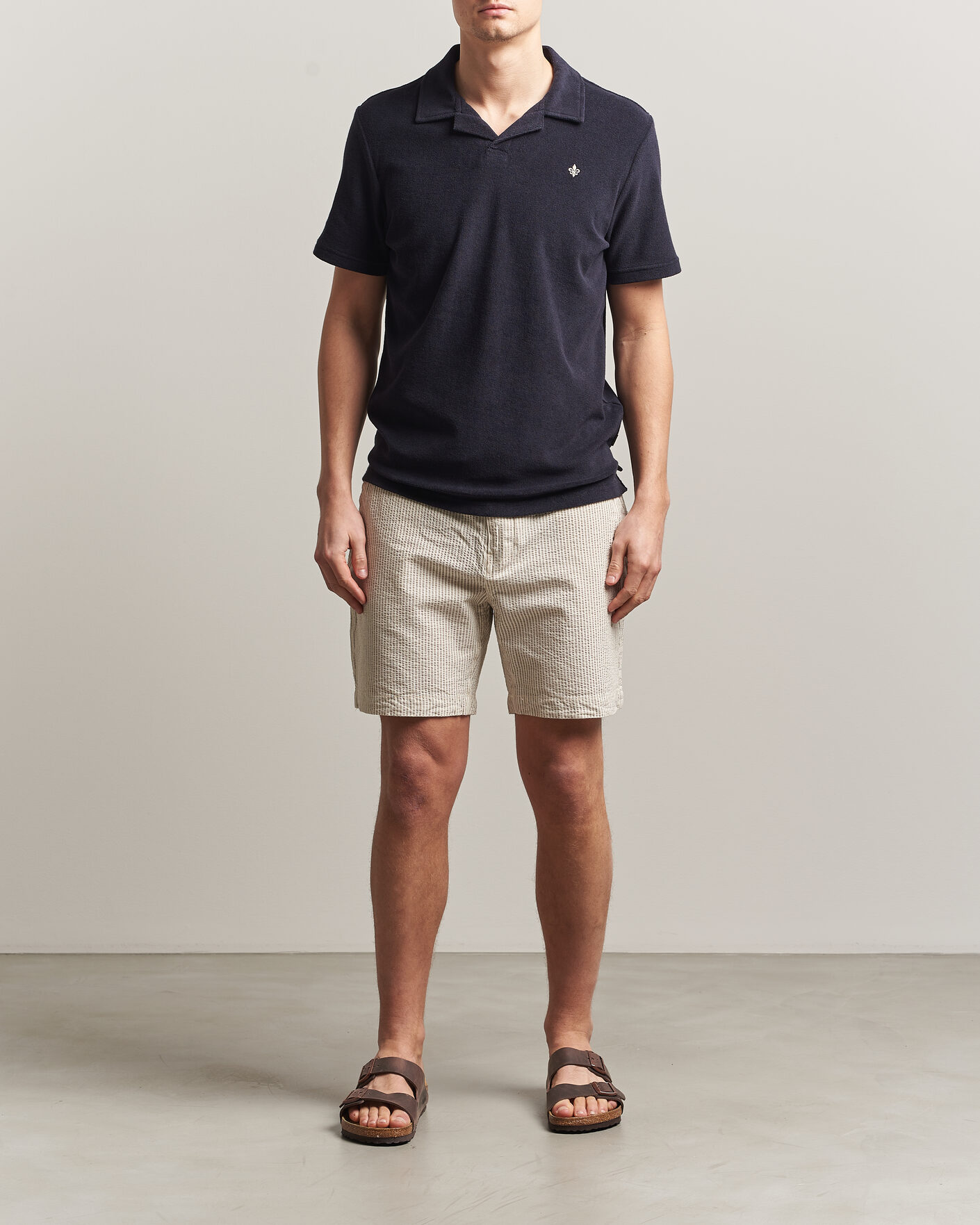 Mies | Shortsit | Morris | Fenix Seersucker Shorts Khaki