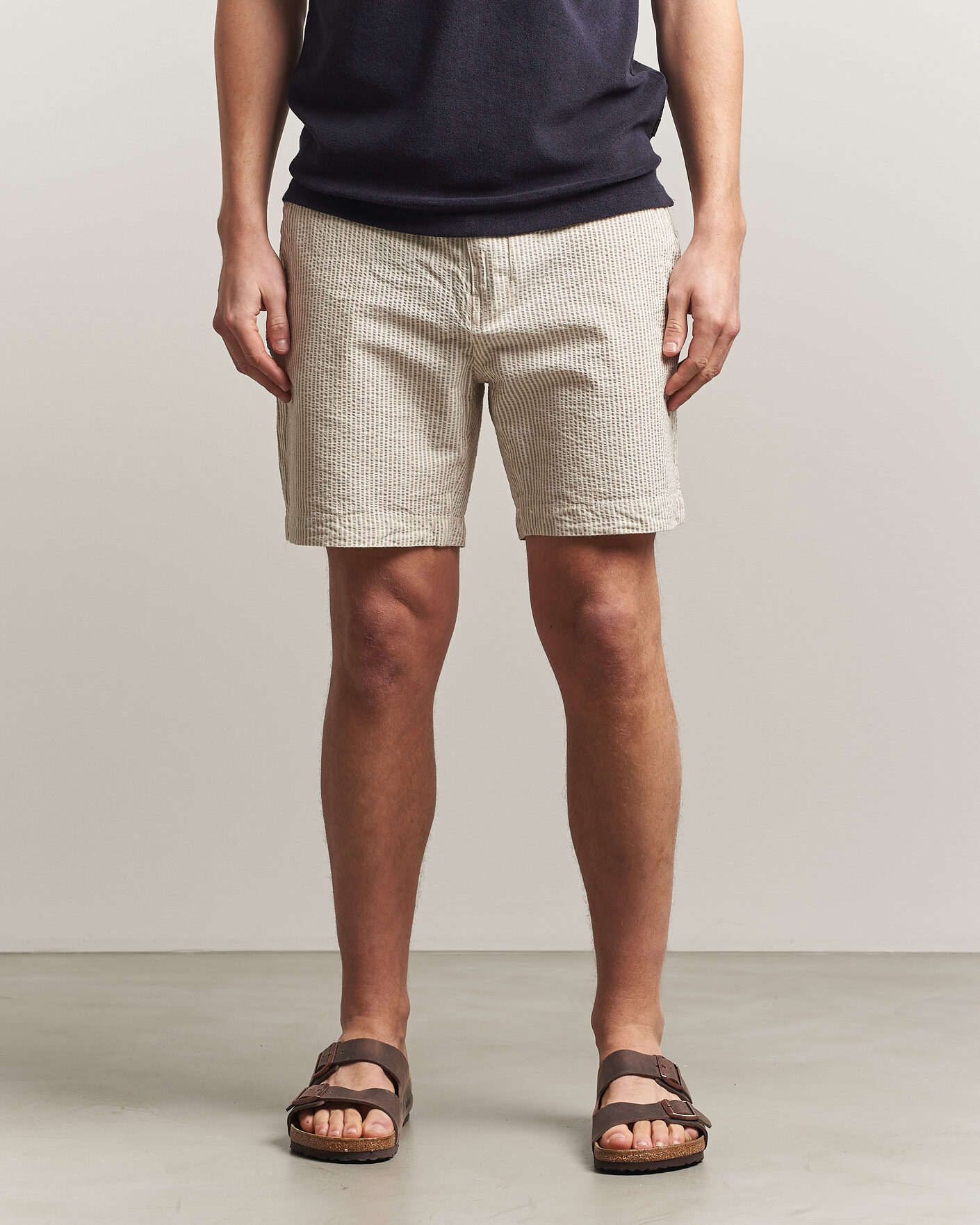 Mies | Shortsit | Morris | Fenix Seersucker Shorts Khaki