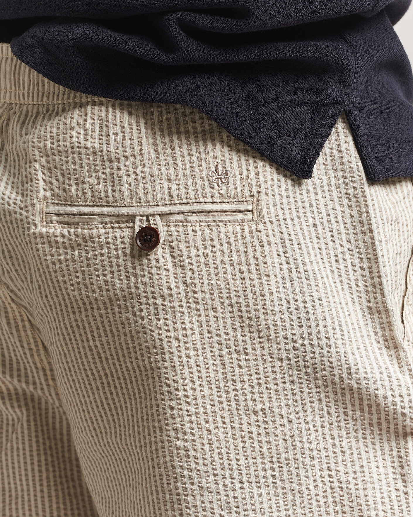 Mies | Shortsit | Morris | Fenix Seersucker Shorts Khaki