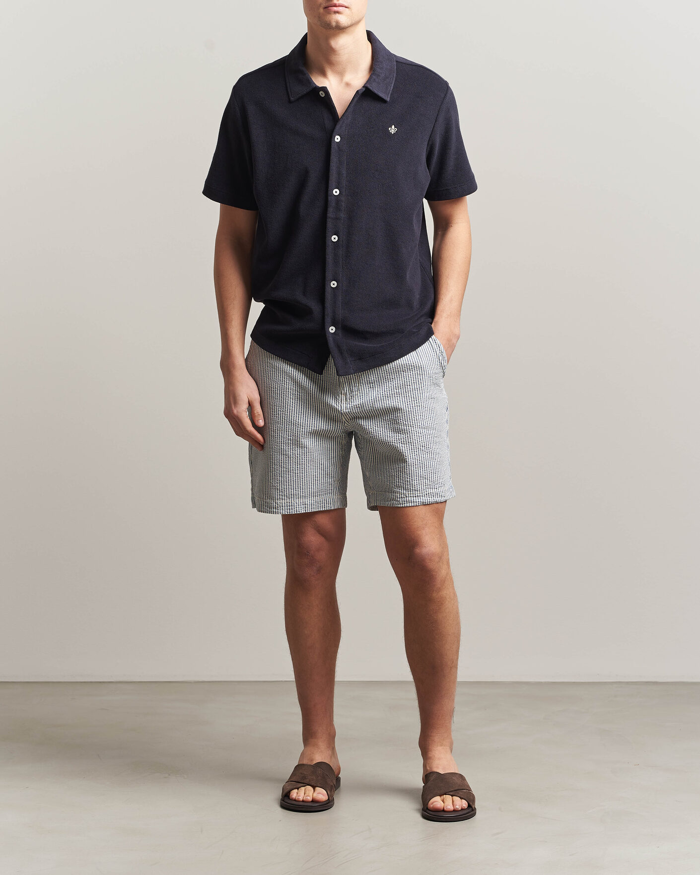 Mies | Shortsit | Morris | Fenix Seersucker Shorts Light Blue