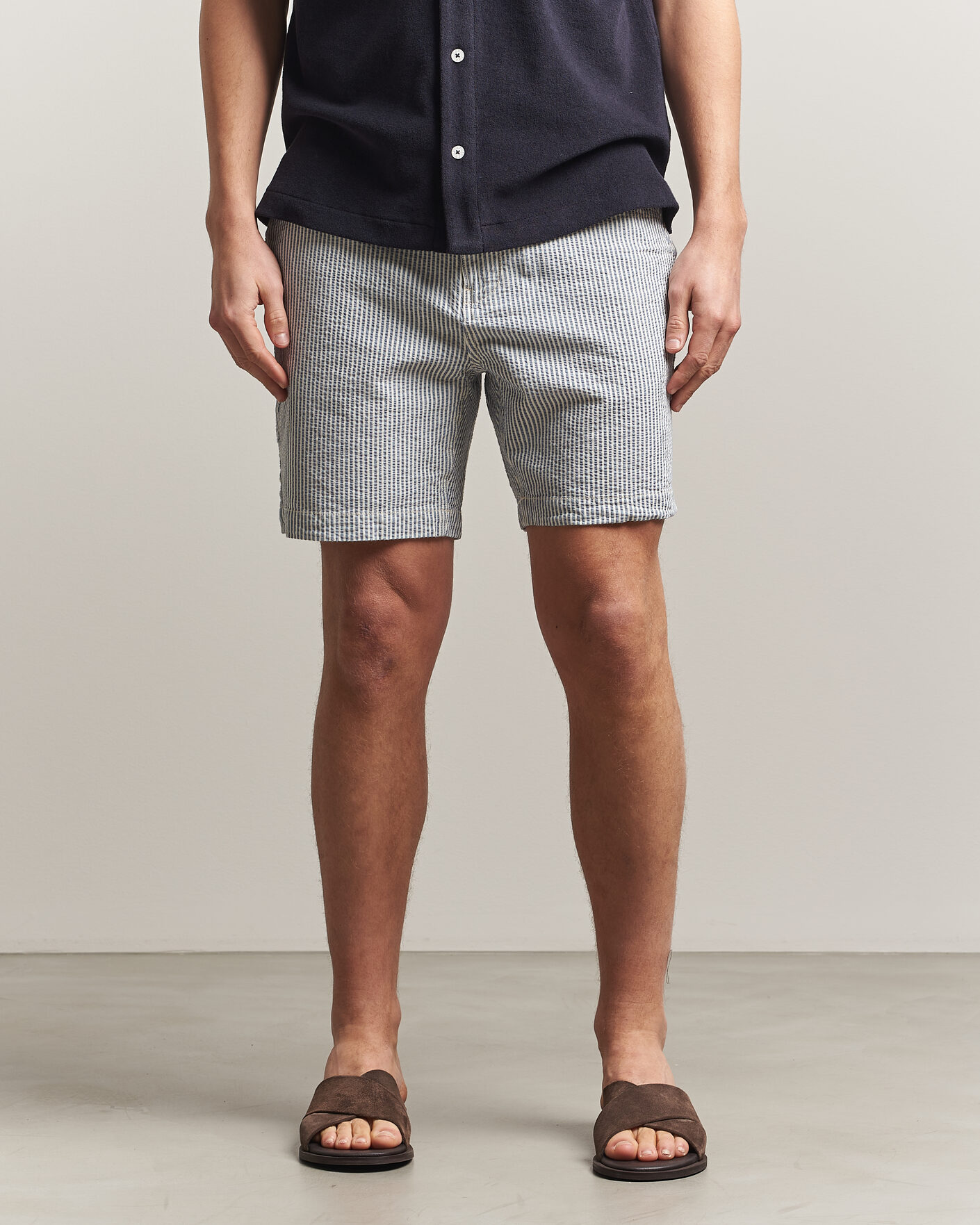 Mies | Shortsit | Morris | Fenix Seersucker Shorts Light Blue
