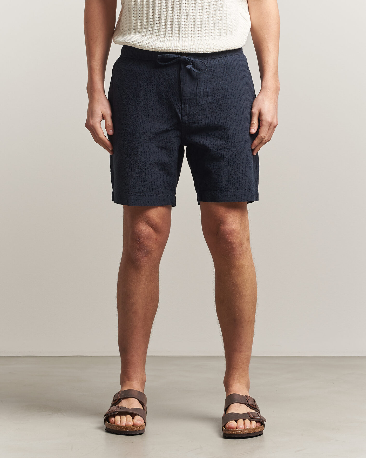 Mies | Shortsit | Morris | Fenix Seersucker Shorts Dark Blue