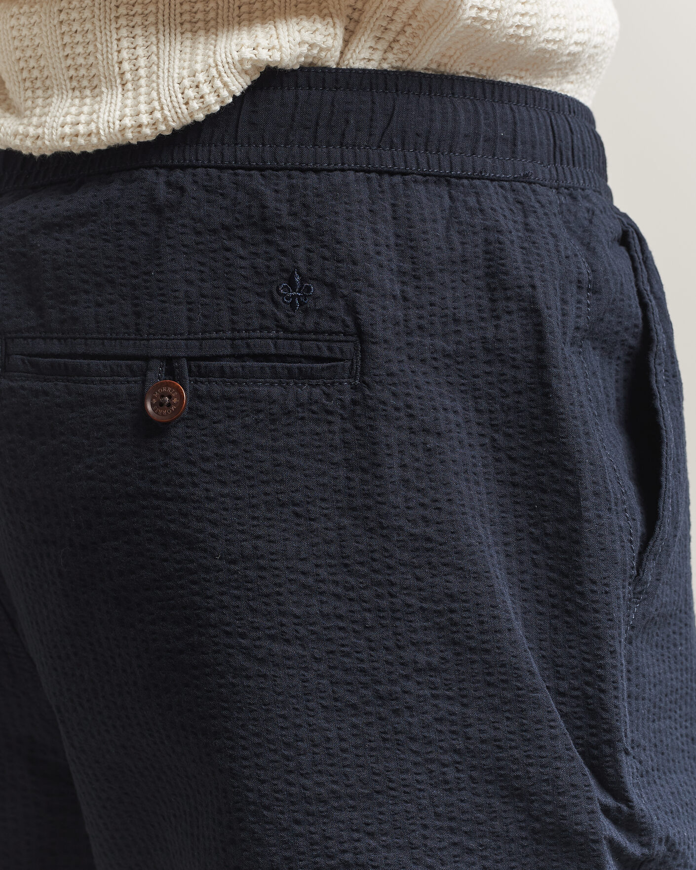 Mies | Shortsit | Morris | Fenix Seersucker Shorts Dark Blue