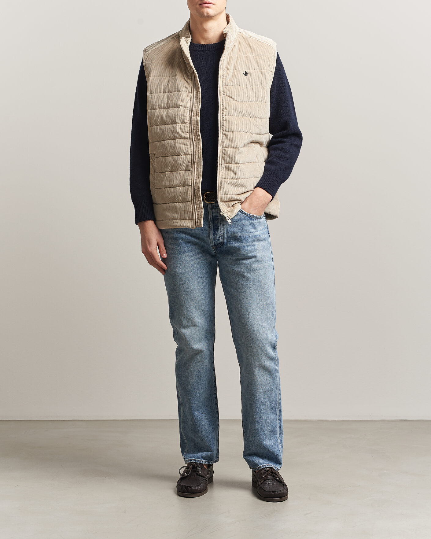 Mies | Ulkoliivit | Morris | Teddy Quilted Corduroy Vest Khaki