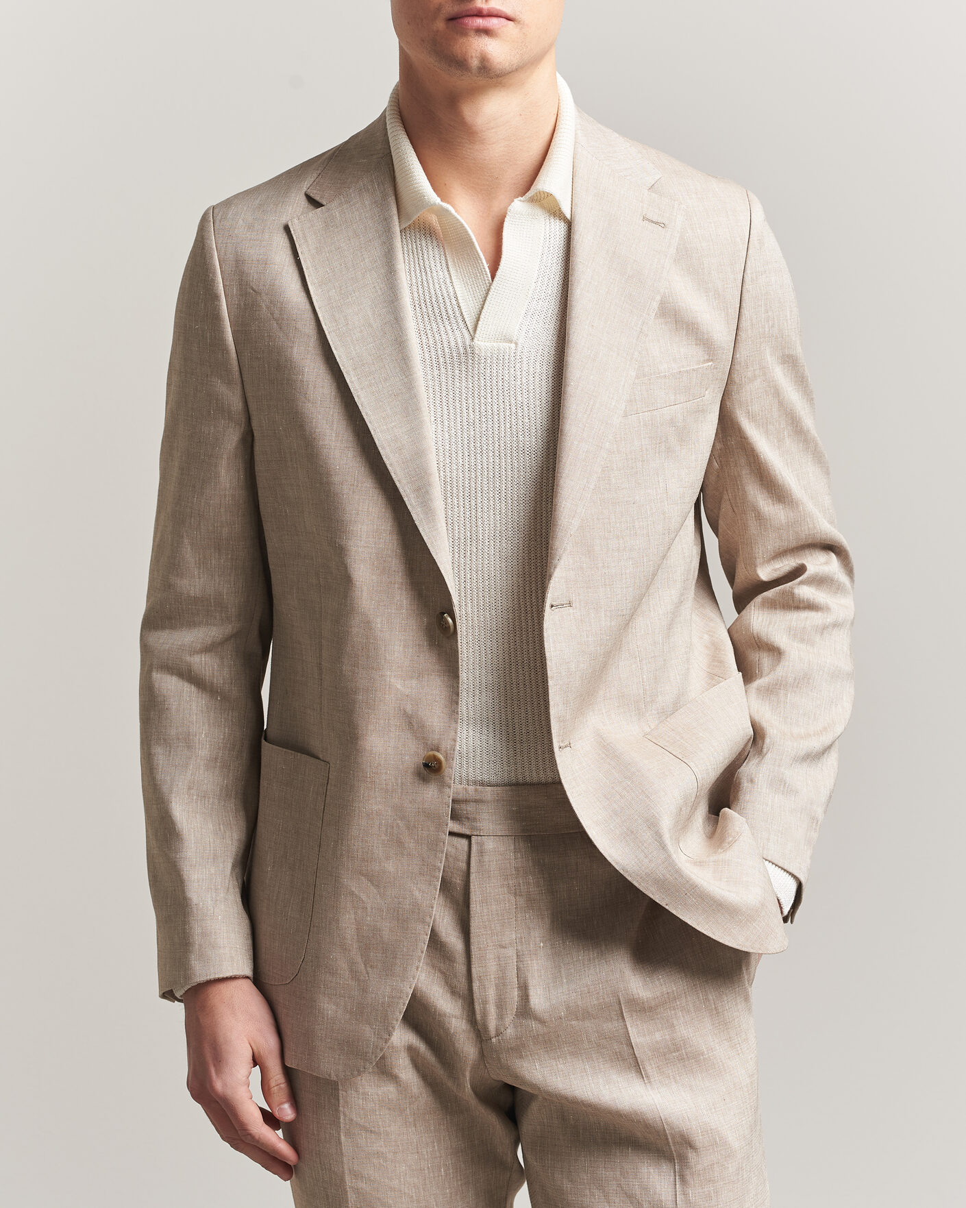 Mies | Pikkutakit | Morris | Linen Suit Blazer Khaki