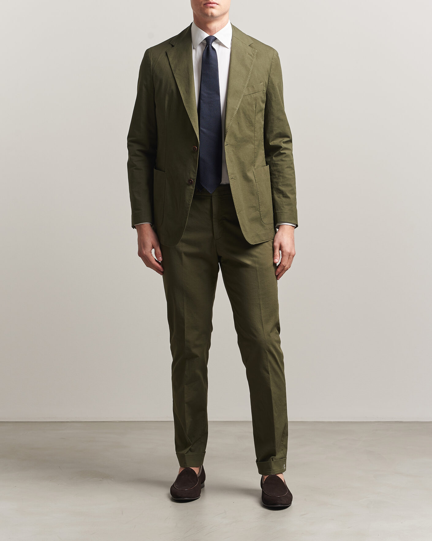 Mies | Pikkutakit | Morris | Washed Cotton Suit Blazer Olive