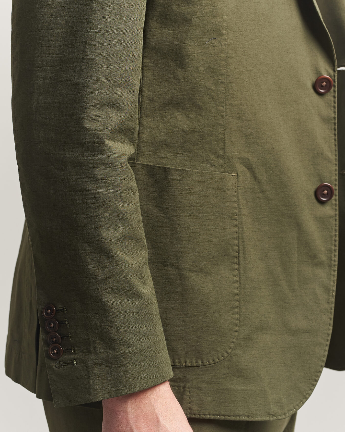 Mies | Pikkutakit | Morris | Washed Cotton Suit Blazer Olive