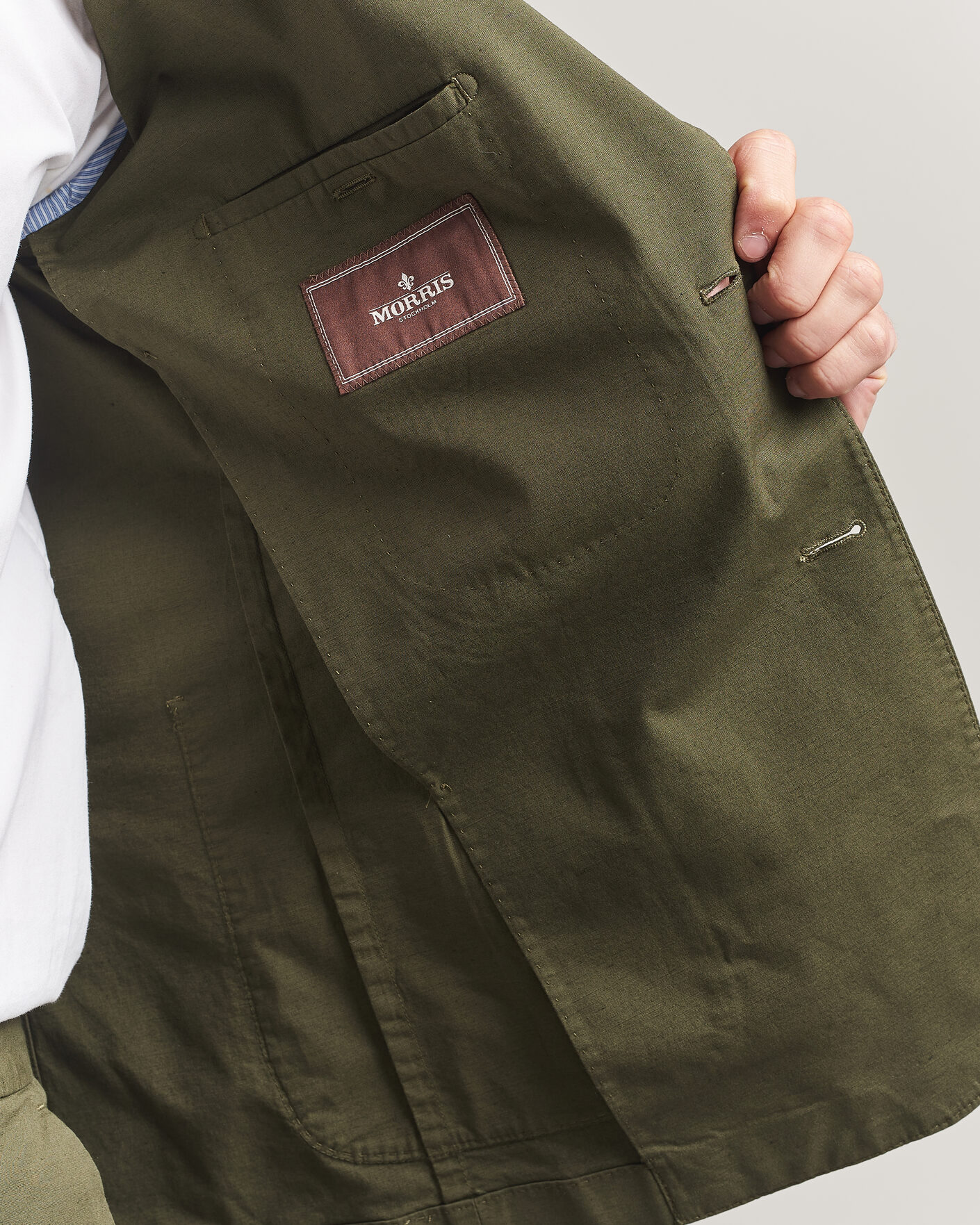 Mies | Pikkutakit | Morris | Washed Cotton Suit Blazer Olive