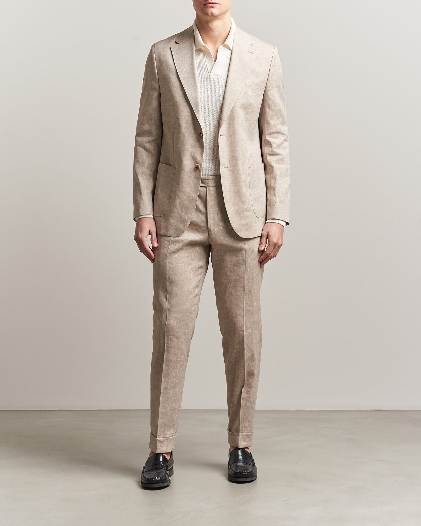 Mies | Housut | Morris | Jack Linen Trousers Khaki