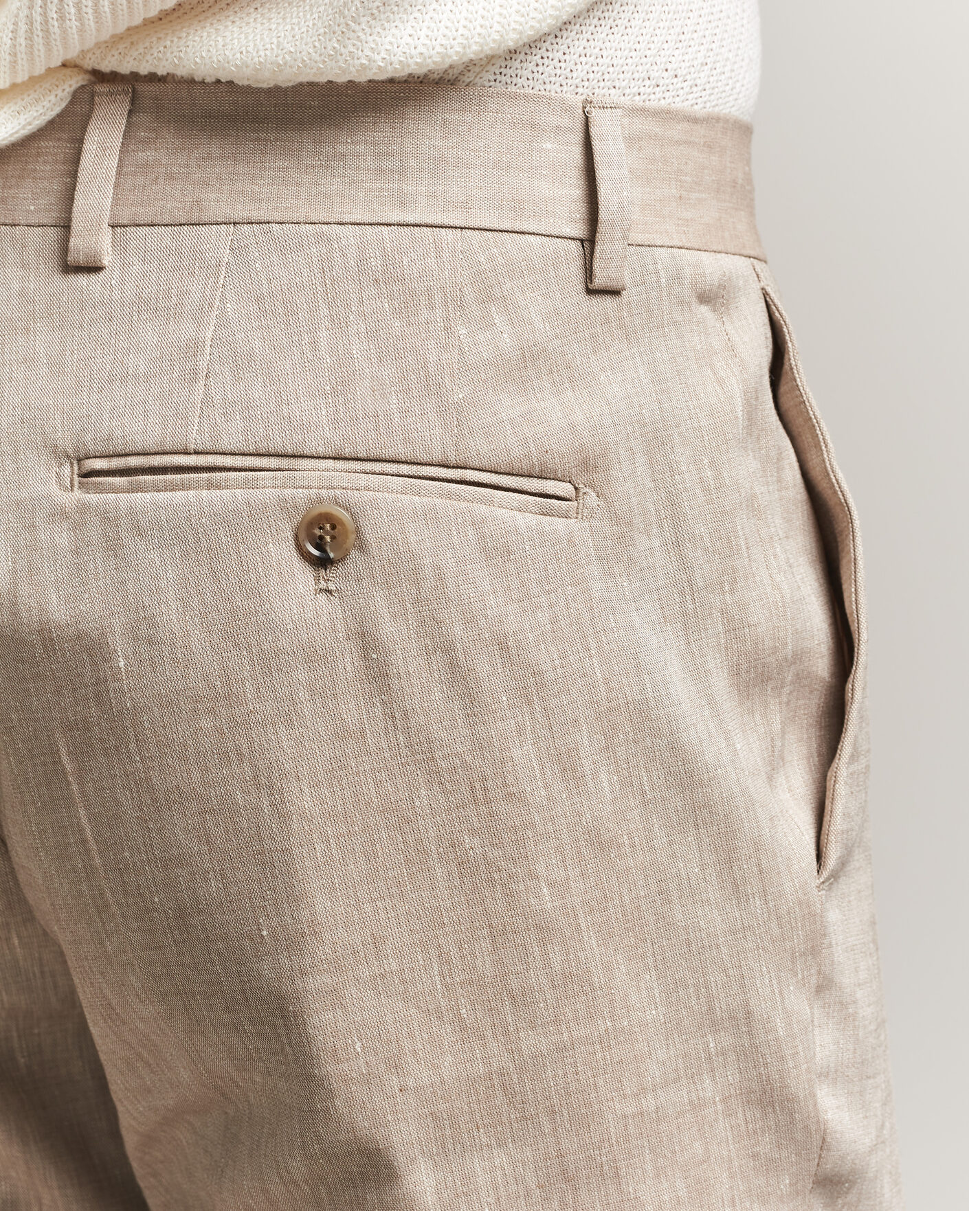 Mies | Housut | Morris | Jack Linen Trousers Khaki