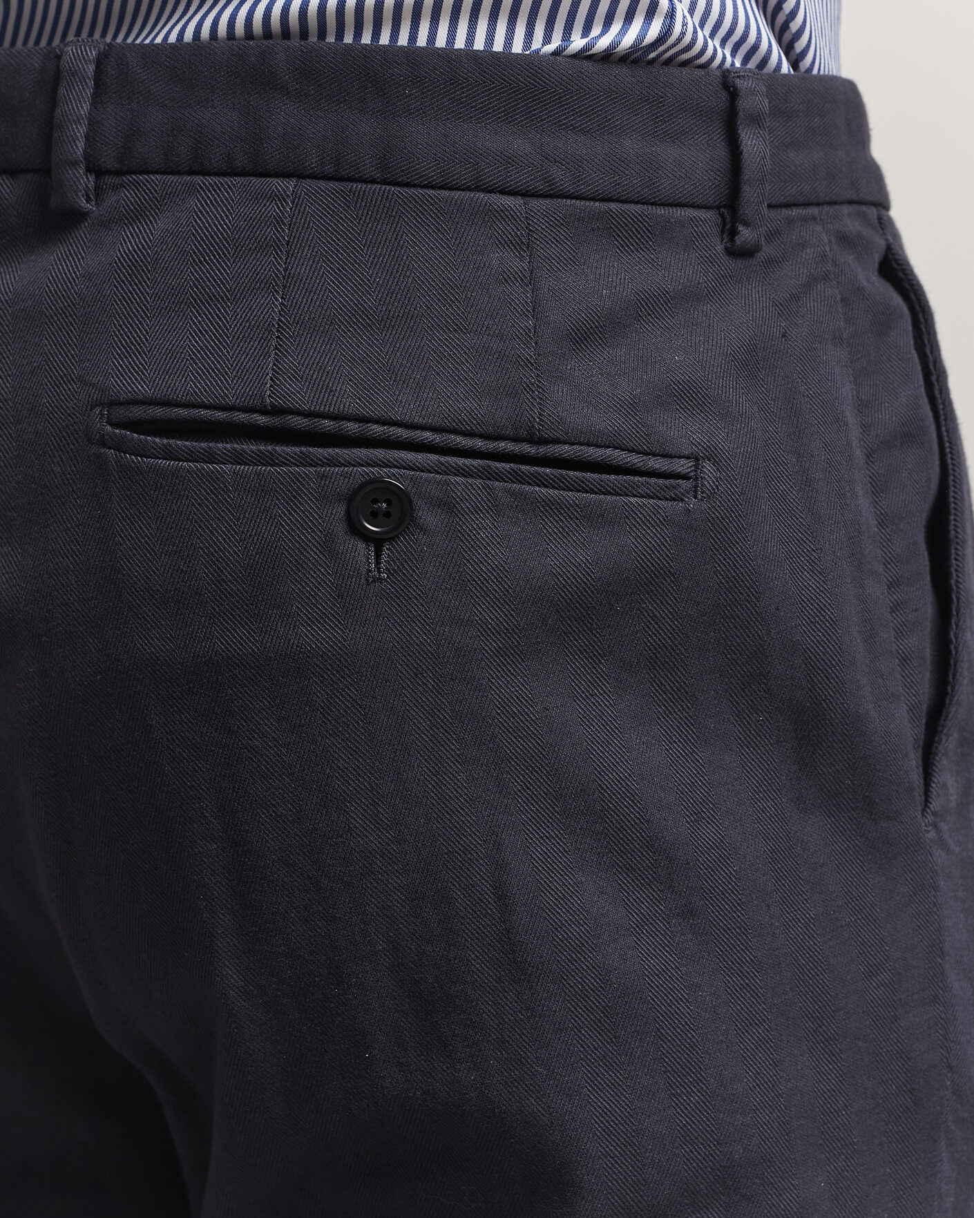 Mies | Housut | Morris | Jack Herringbone Cotton Trousers Blue