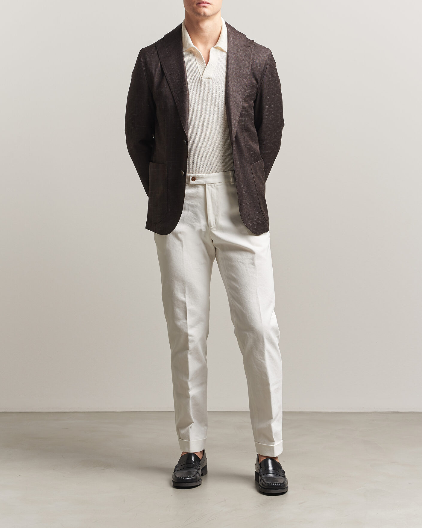Mies | Housut | Morris | Jack Cotton Trousers Off White