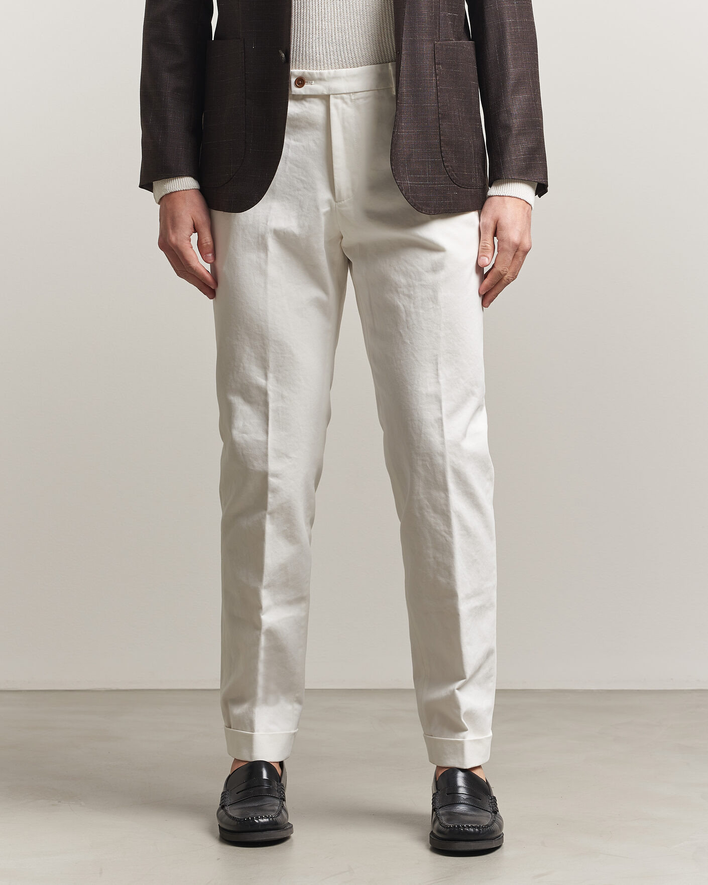 Mies | Housut | Morris | Jack Cotton Trousers Off White