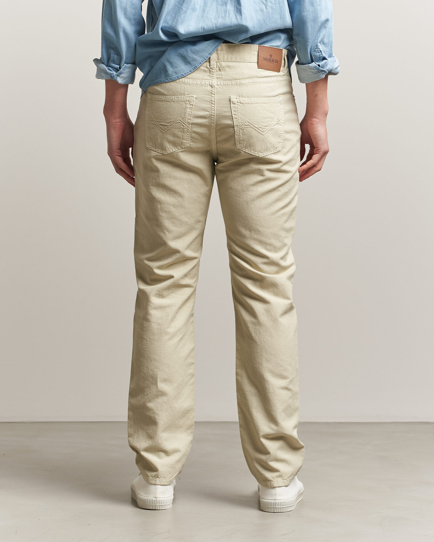 Mies | Housut | Morris | James Washed Linen 5-Pocket Pants Khaki