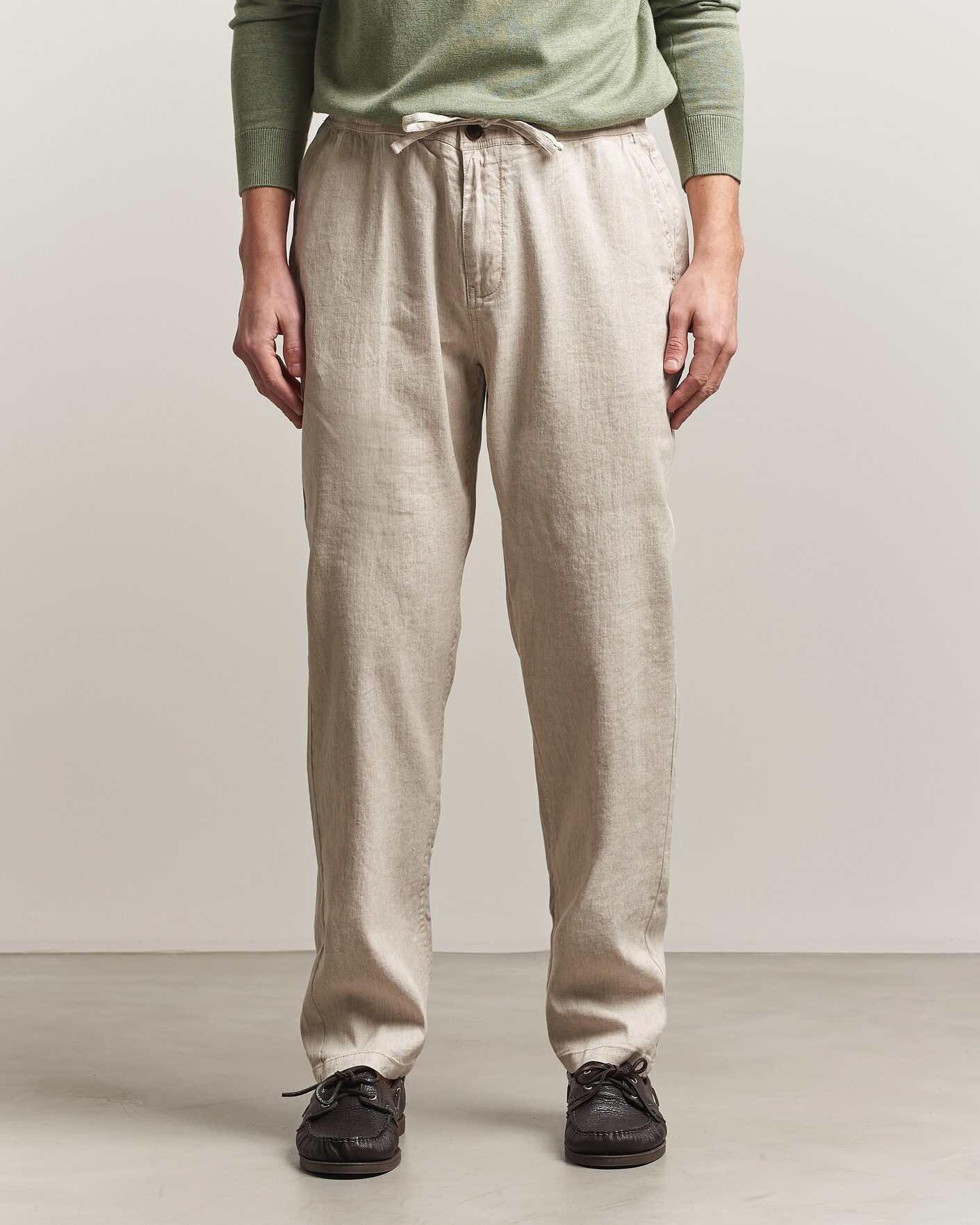 Mies | Housut | Morris | Fenix Linen Trousers Khaki