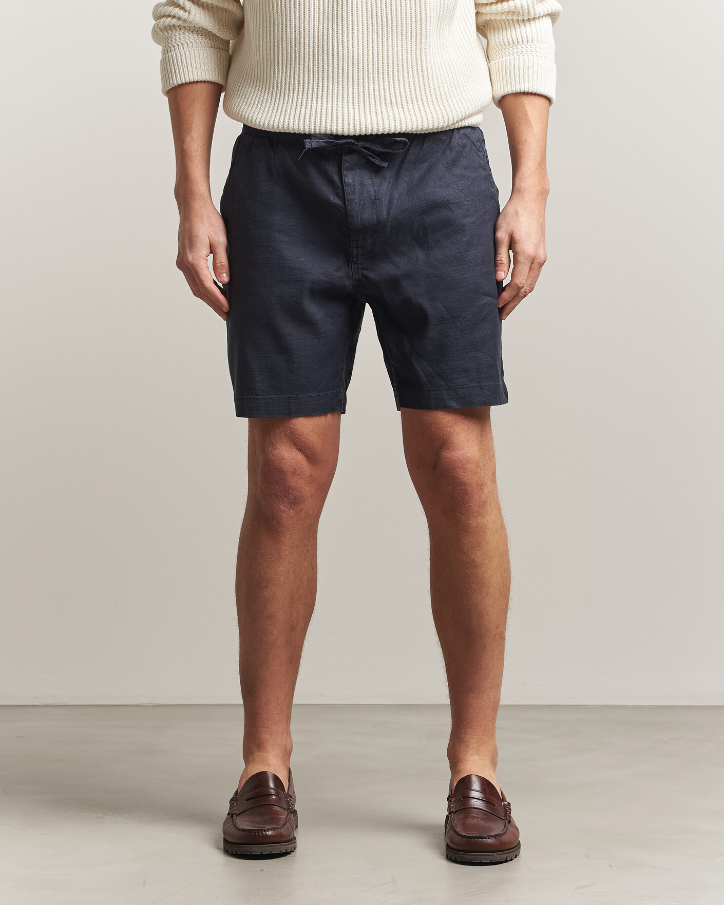 Mies | Shortsit | Morris | Fenix Linen Shorts Dark Blue