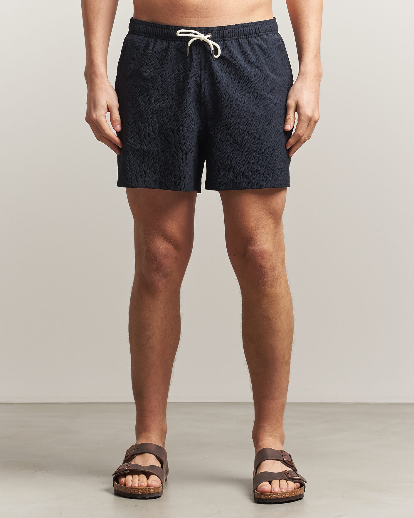 Mies | Uimahousut | Morris | Seersucker Bathing Trunks Dark Blue