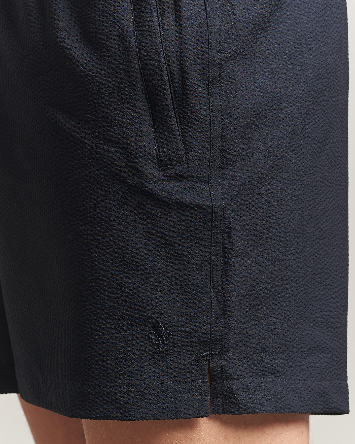 Mies | Uimahousut | Morris | Seersucker Bathing Trunks Dark Blue