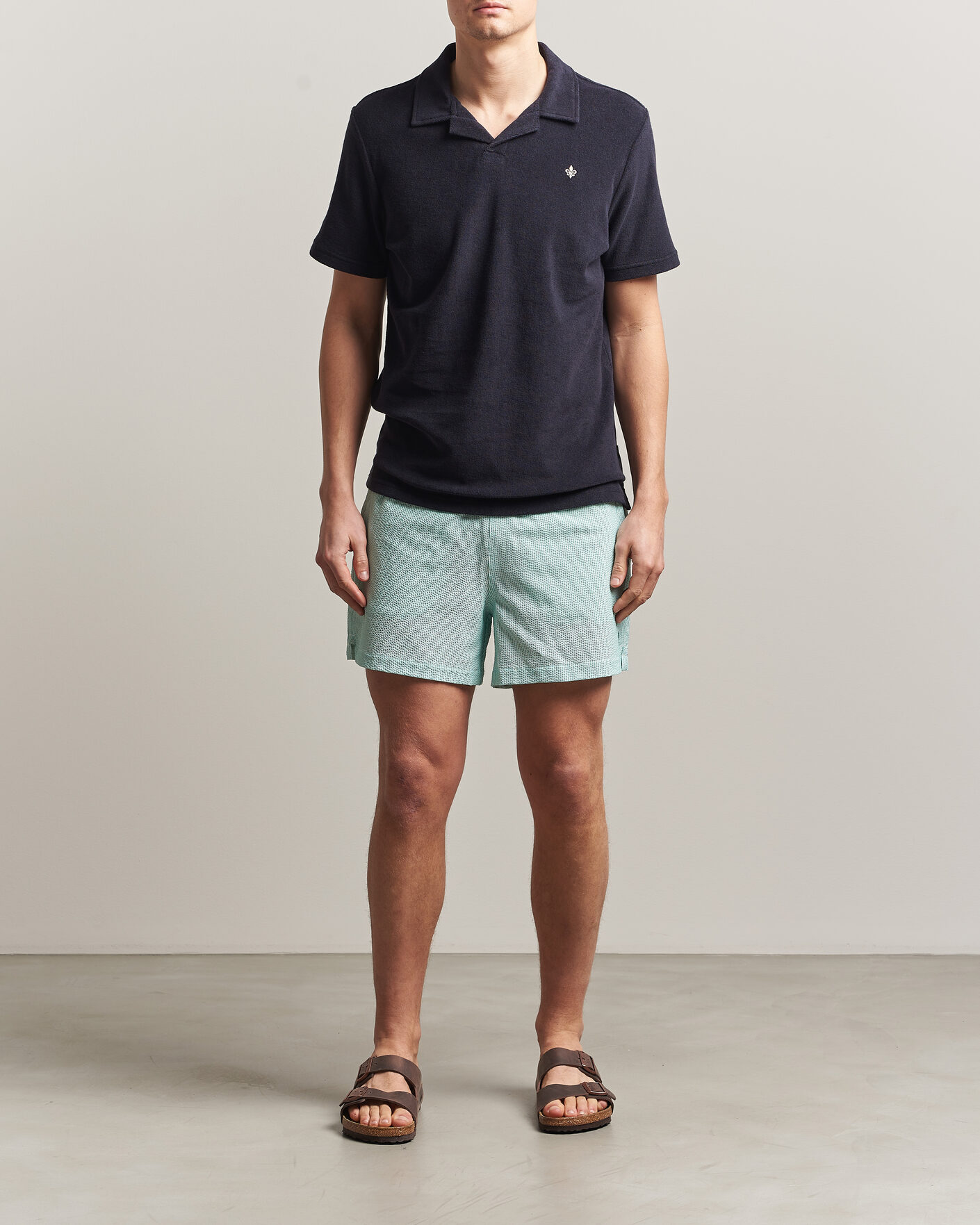 Mies | Uimahousut | Morris | Seersucker Bathing Trunks Green
