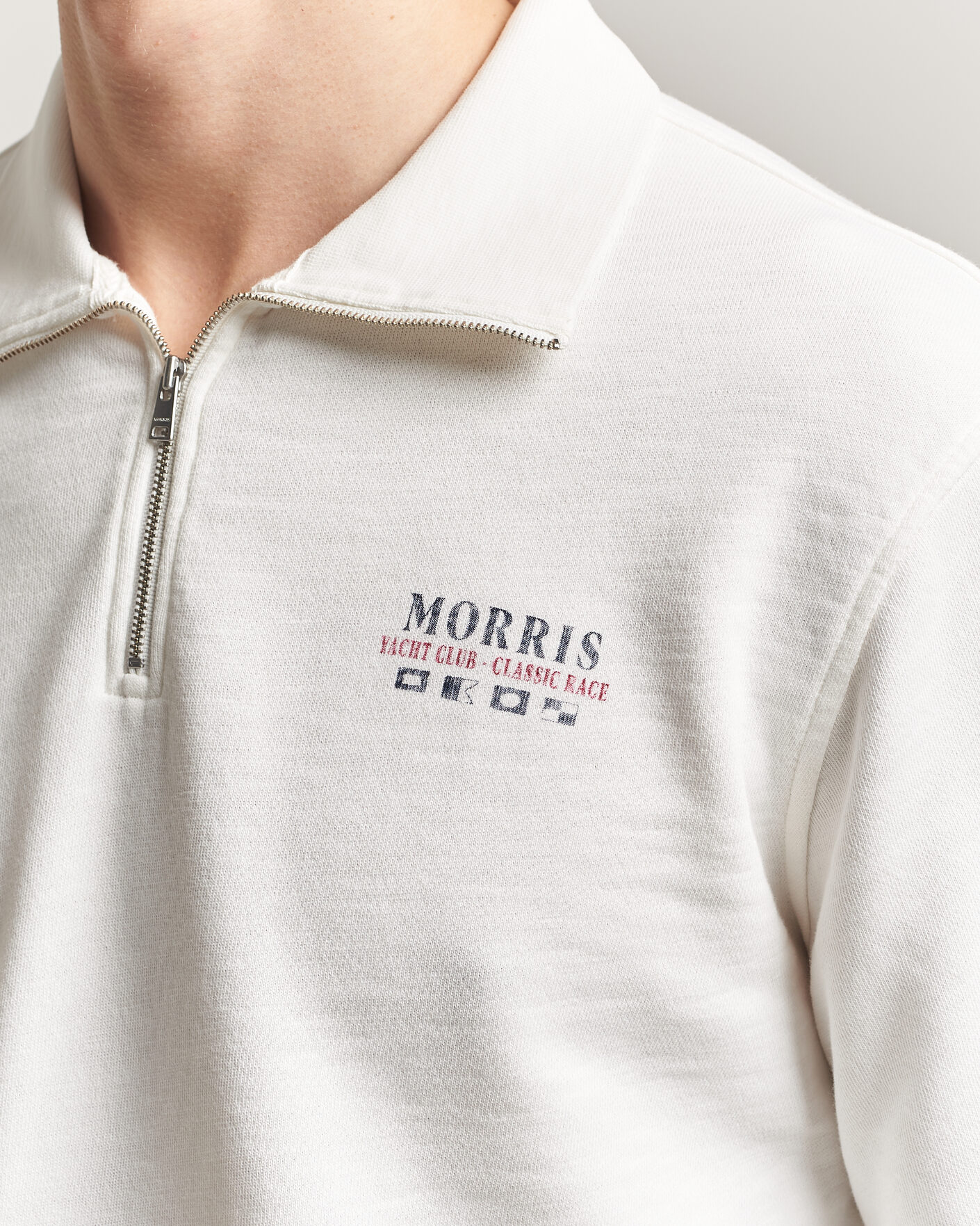 Mies | Puserot | Morris | Northcott Slub Half-Zip White