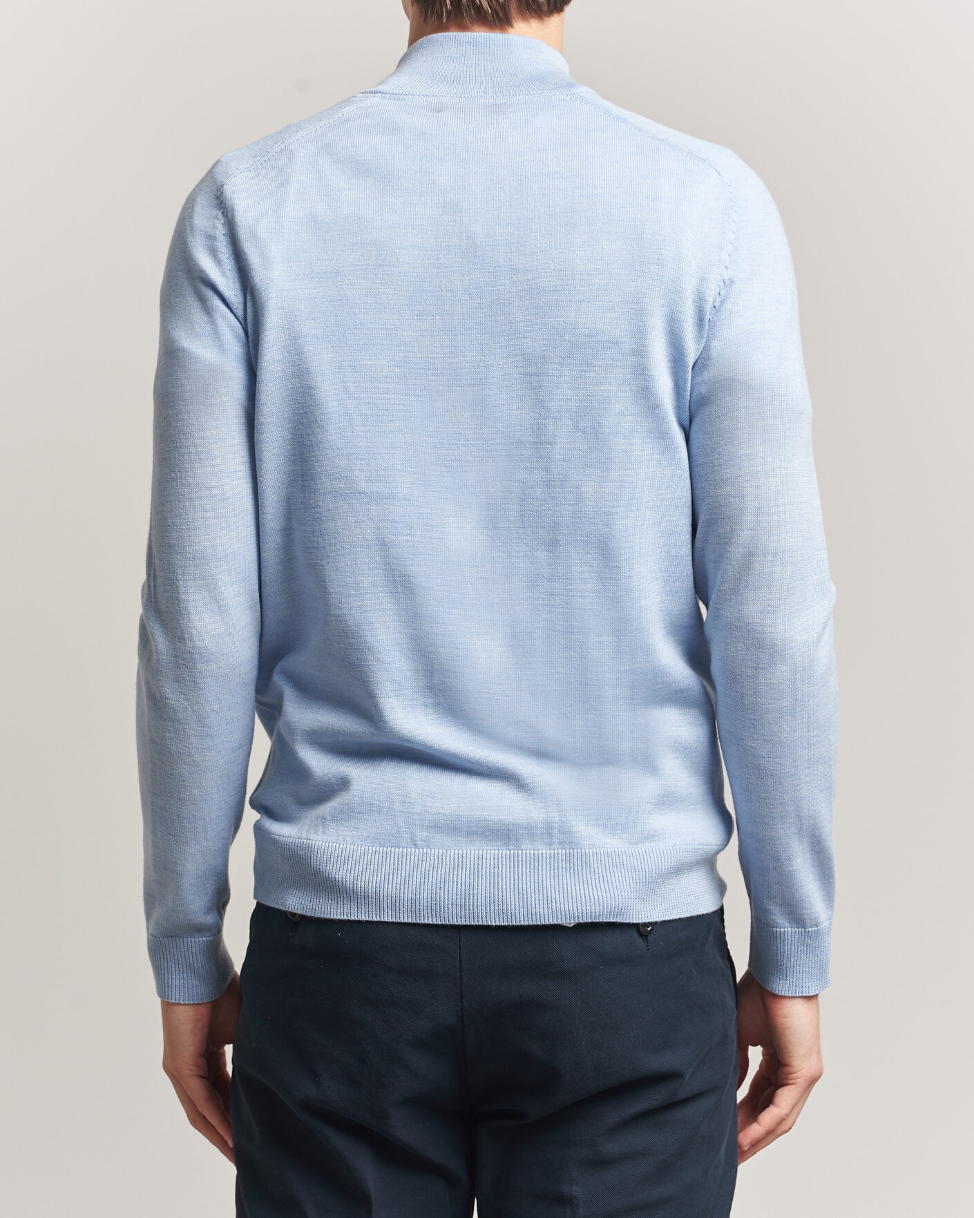 Mies | Puserot | Morris | John Merino Half-Zip Light Blue