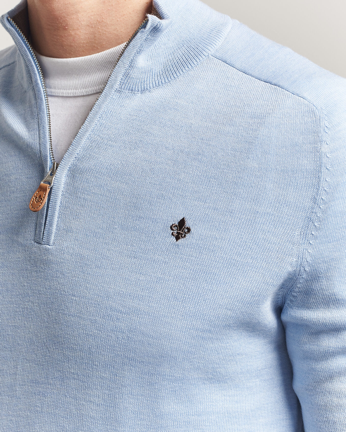 Mies | Puserot | Morris | John Merino Half-Zip Light Blue