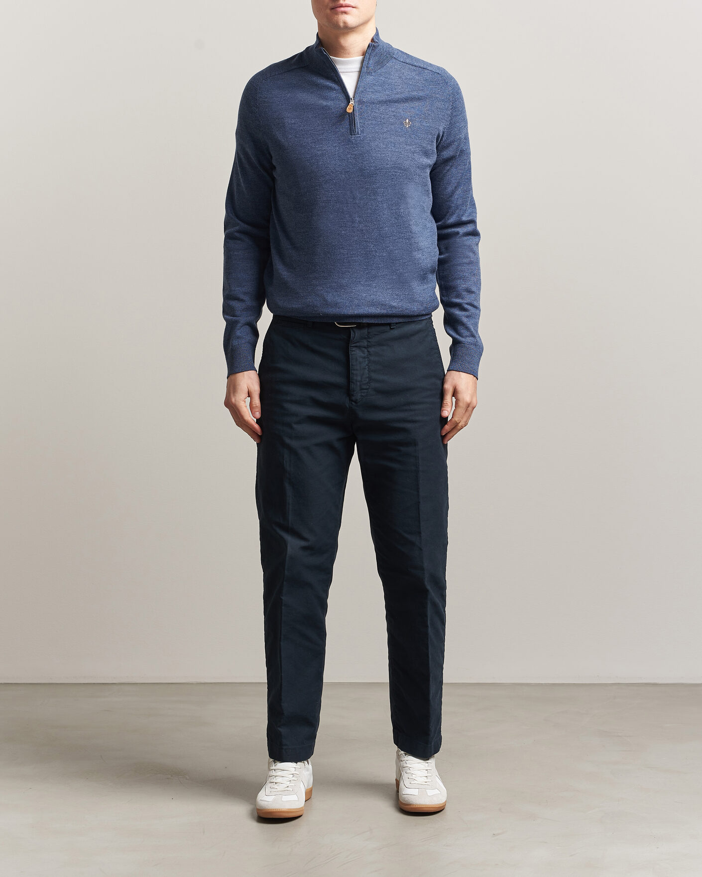 Mies | Puserot | Morris | John Merino Half-Zip Blue