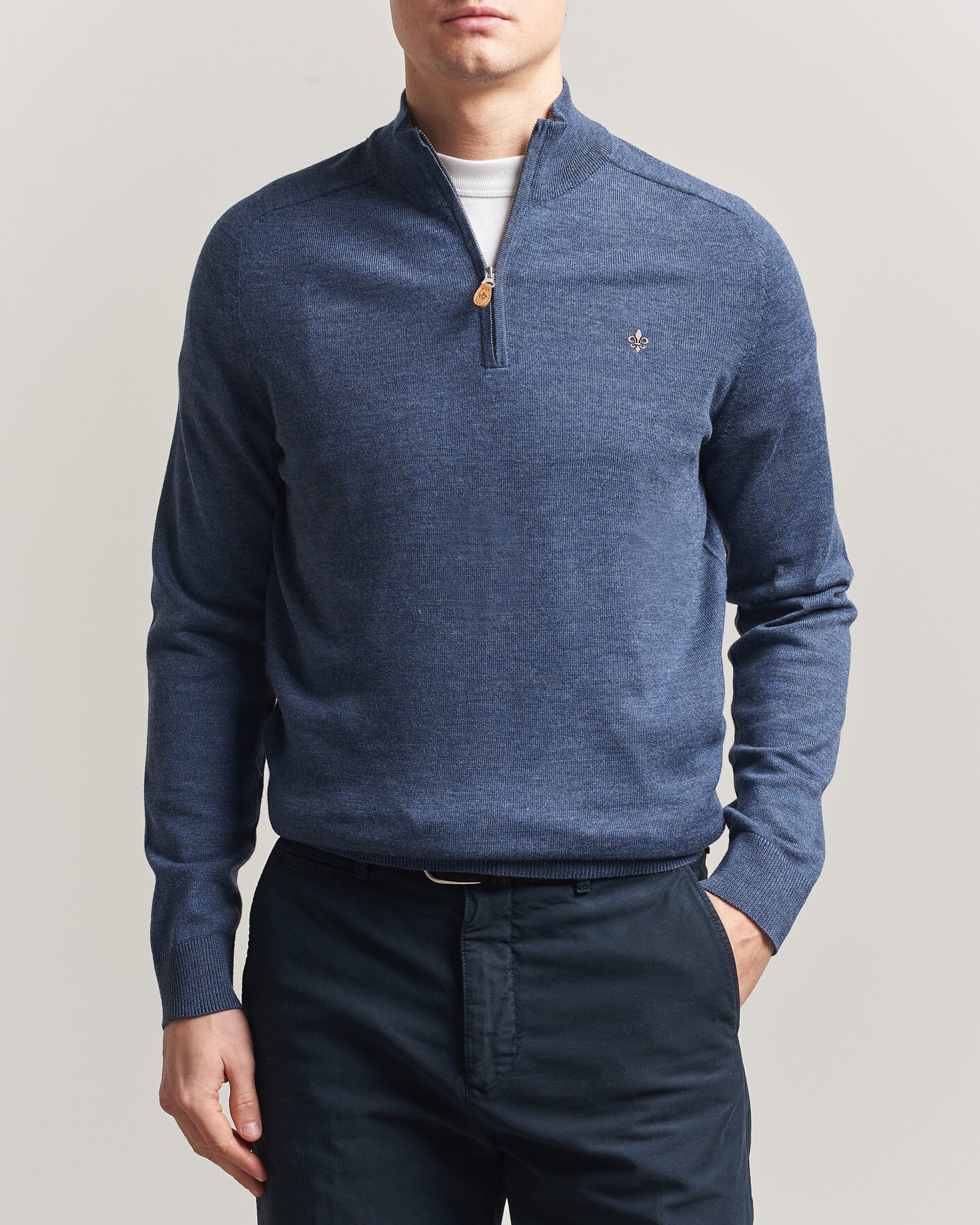 Mies | Puserot | Morris | John Merino Half-Zip Blue