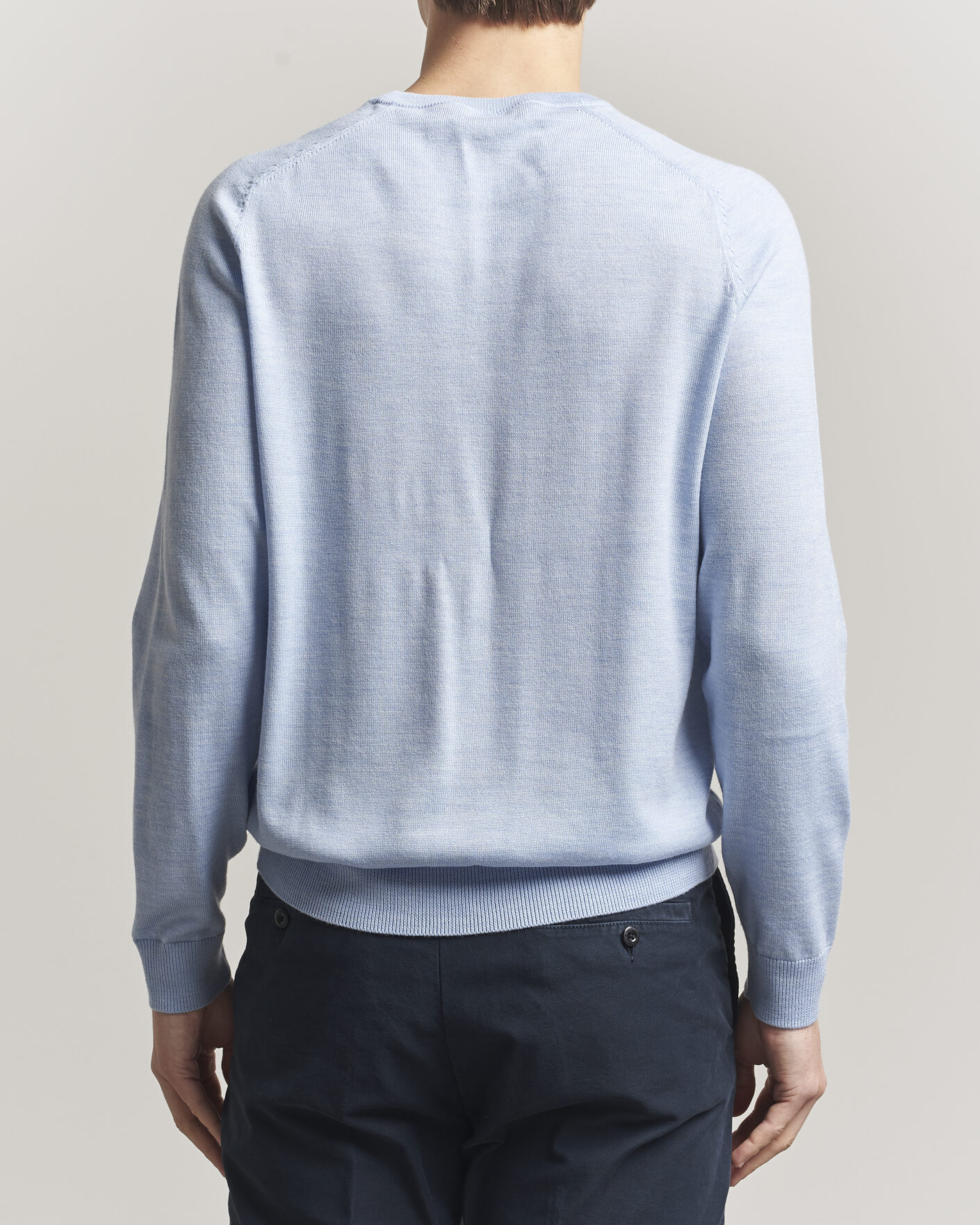 Mies | Puserot | Morris | Merino Oneck Light Blue