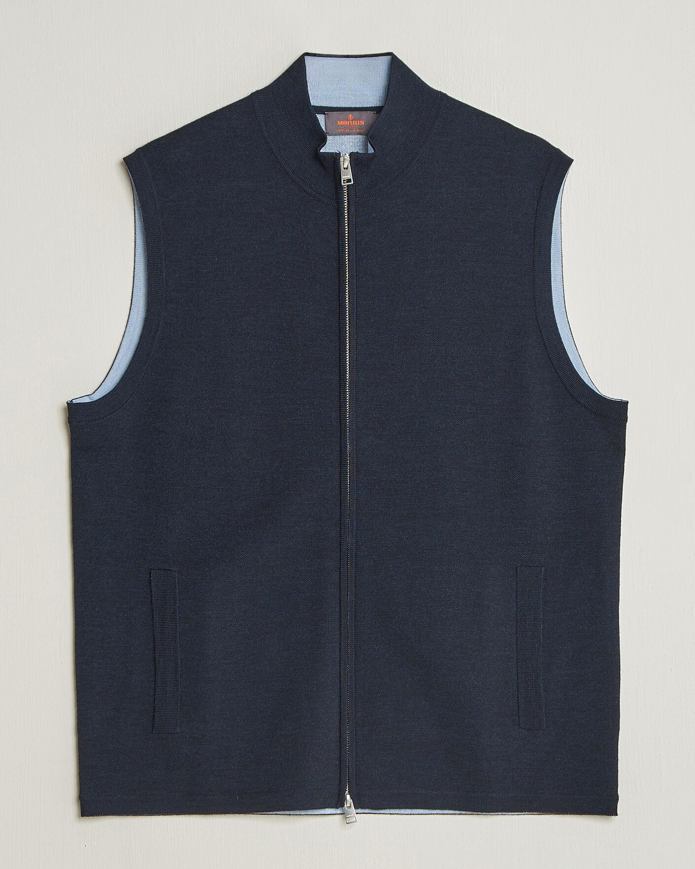 Mies | Puserot | Morris | Merino Double Zip Vest Navy