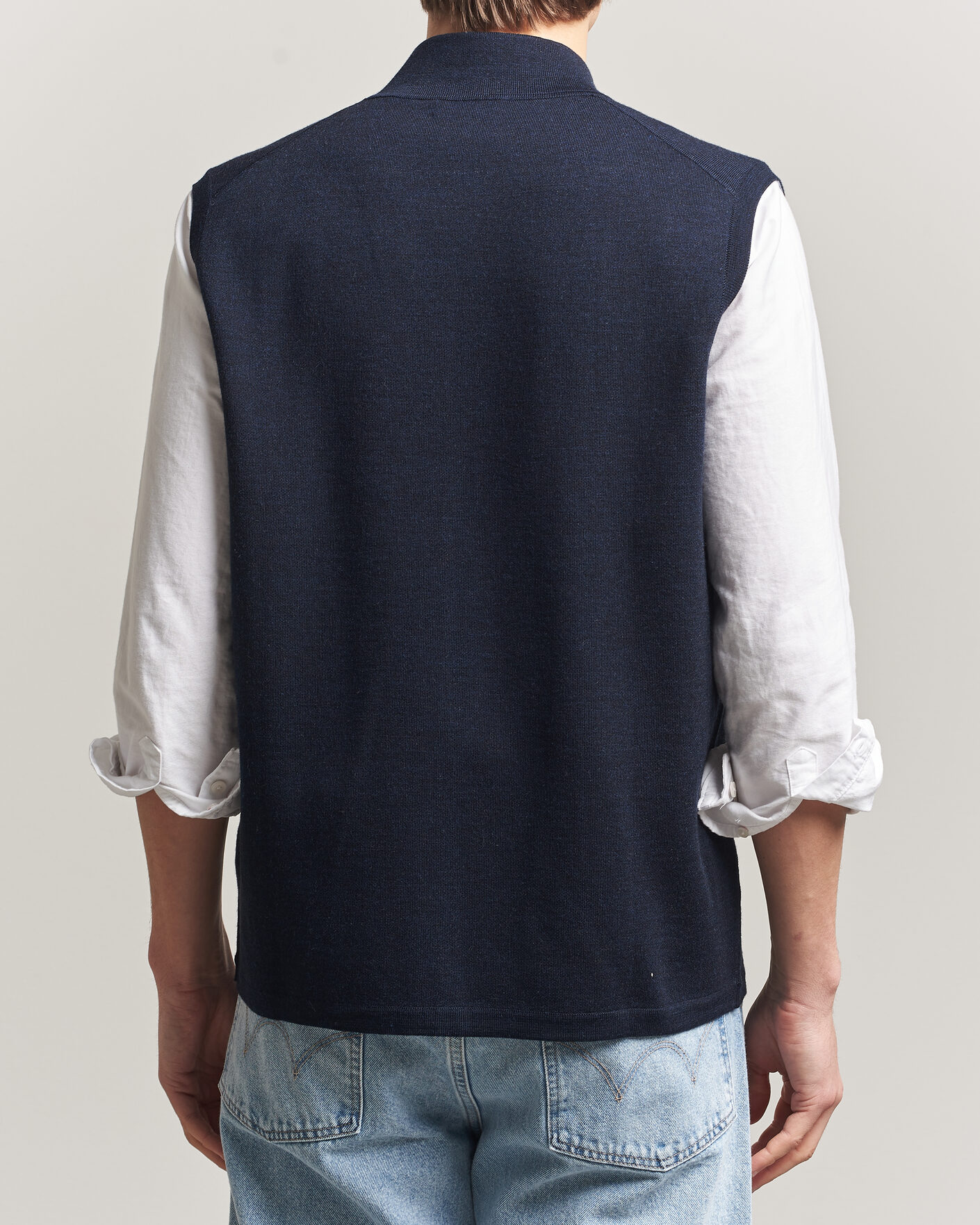 Mies | Puserot | Morris | Merino Double Zip Vest Navy