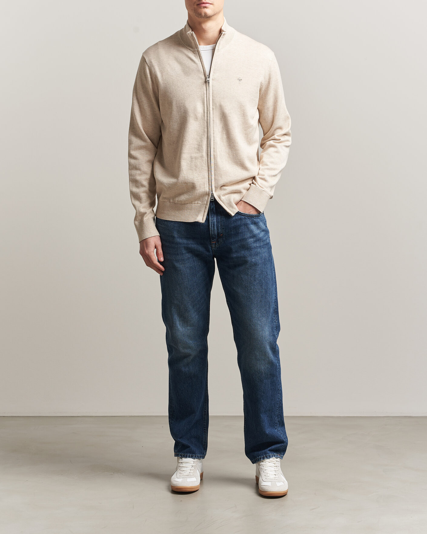 Mies | Puserot | Morris | Riley Zip Cardigan Khaki