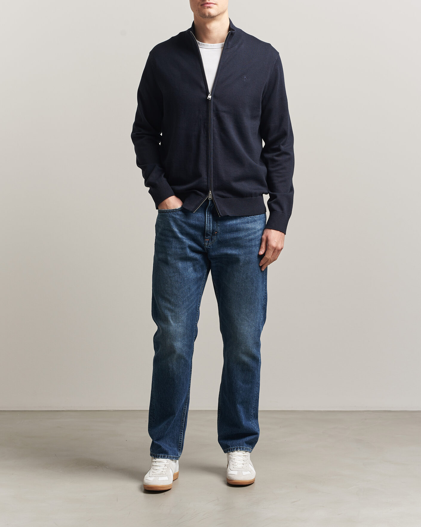 Mies | Puserot | Morris | Riley Zip Cardigan Navy