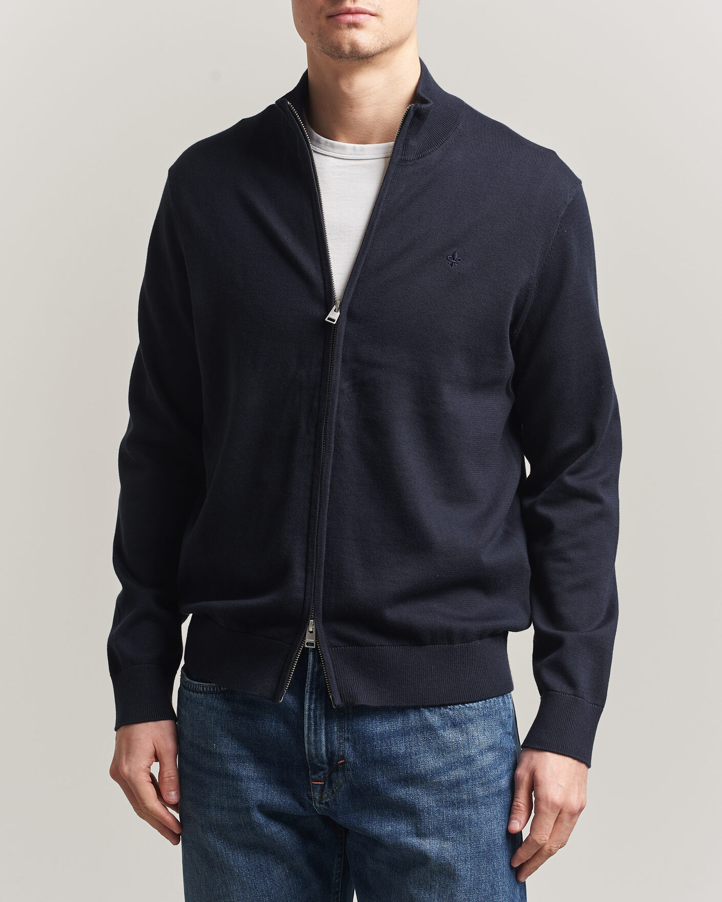 Mies | Puserot | Morris | Riley Zip Cardigan Navy