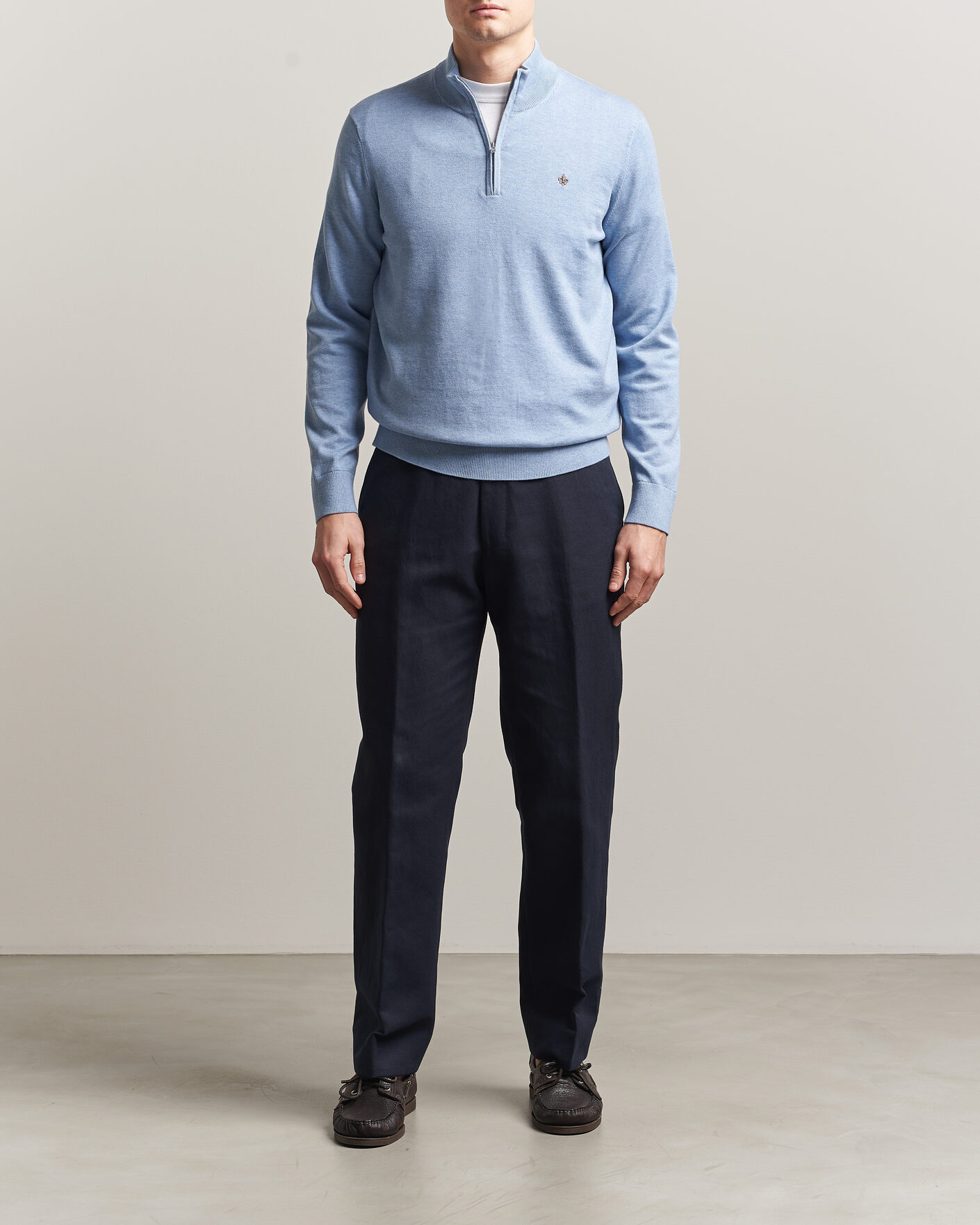 Mies | Puserot | Morris | Riley Half-Zip Light Blue