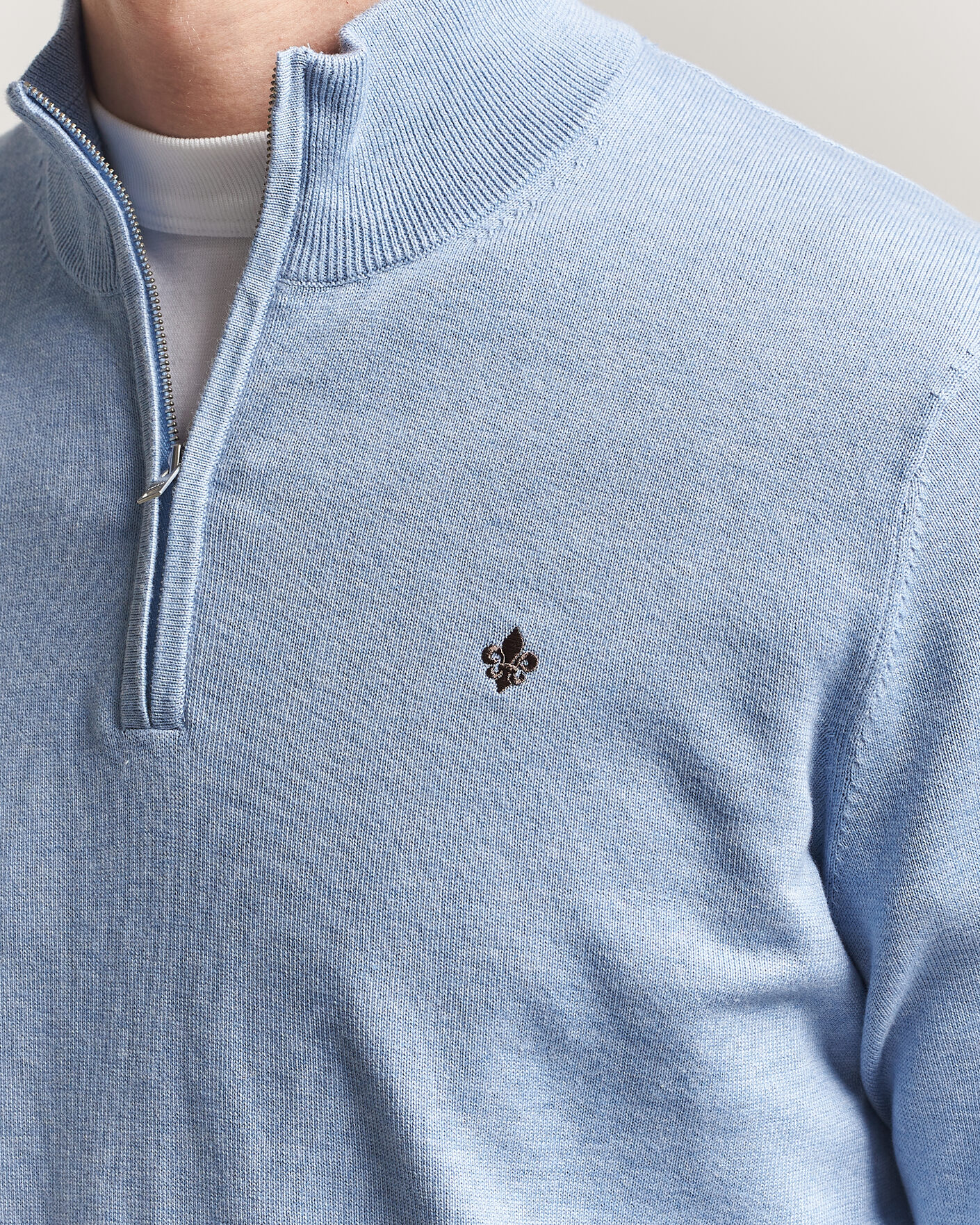 Mies | Puserot | Morris | Riley Half-Zip Light Blue