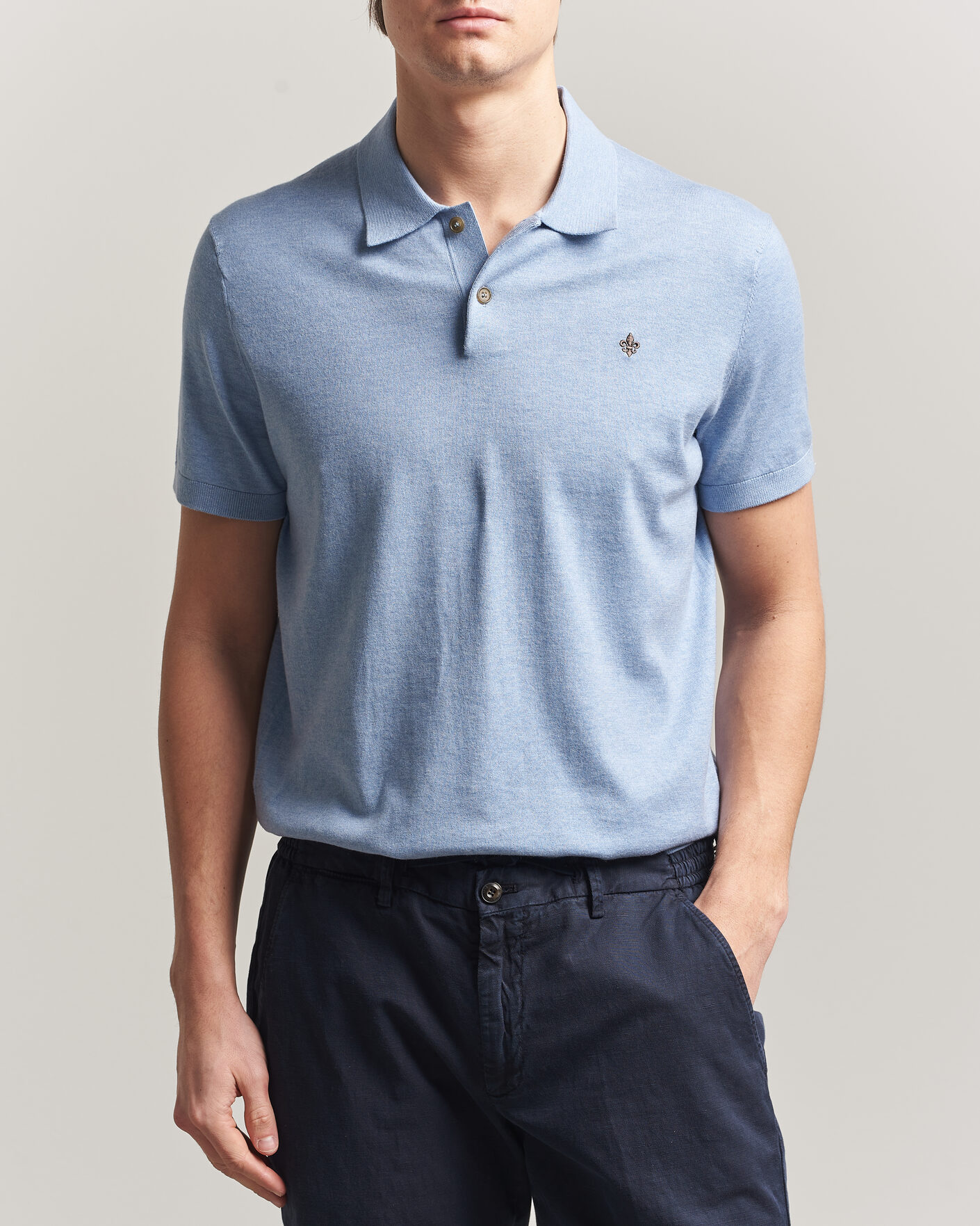 Mies | Pikeet | Morris | Riley Short Sleeve Polo Light Blue