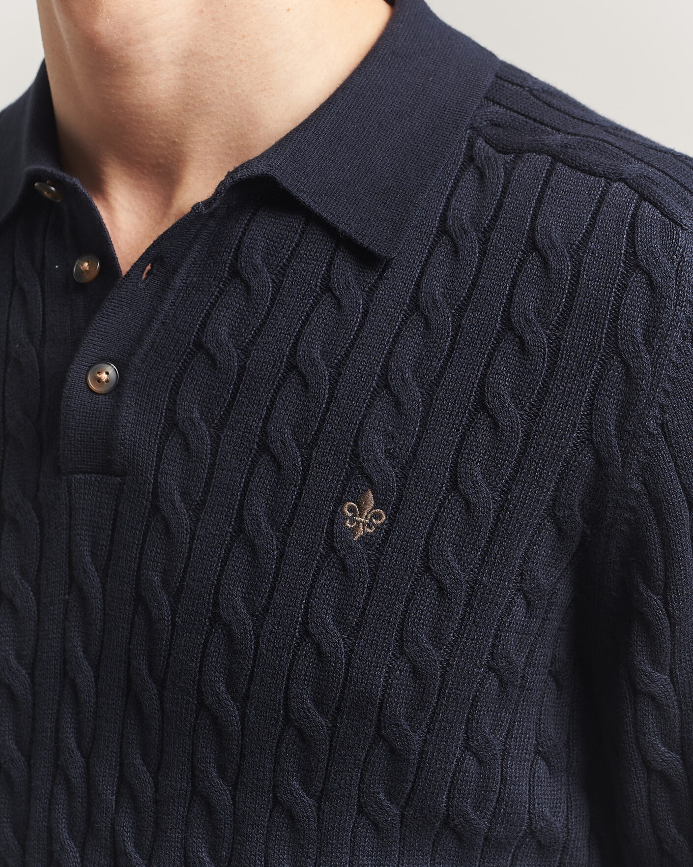Mies | Puserot | Morris | Lancaster Cable Polo Navy