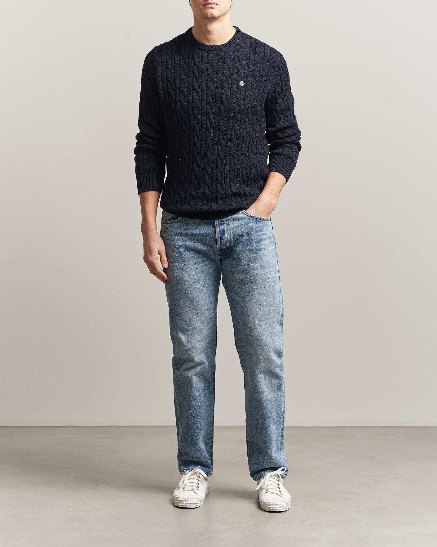 Mies | Puserot | Morris | Ethan Cable Oneck Navy